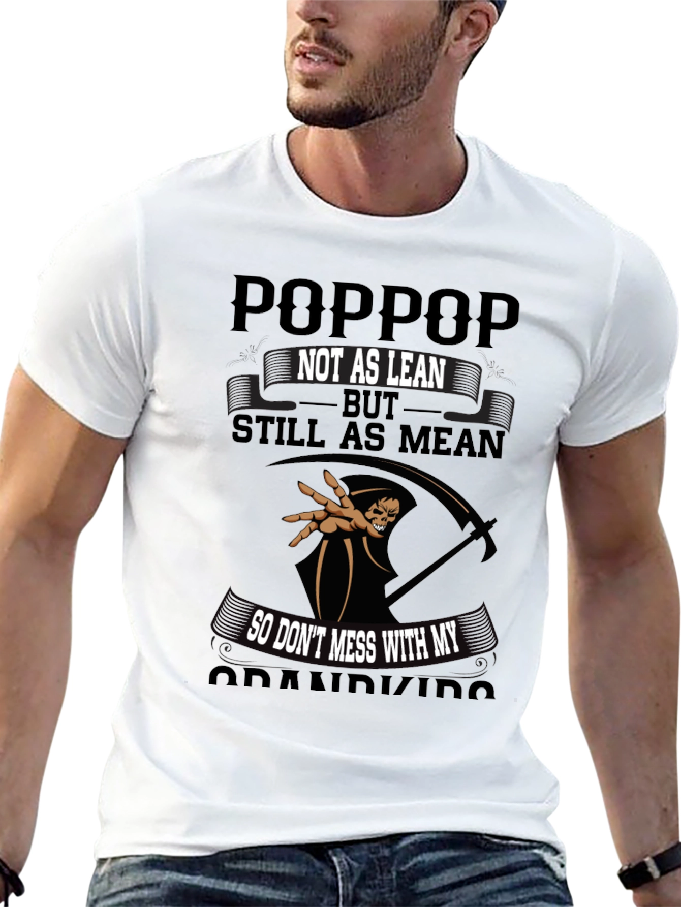 Black "Poppop, Not as Lean, Still as Mean" Graphic Tee view 13