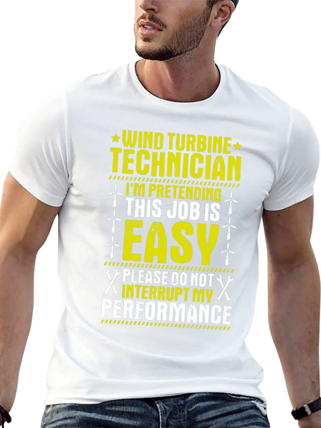 Black Wind Turbine Technician T-Shirt: Funny Job Gift view 13