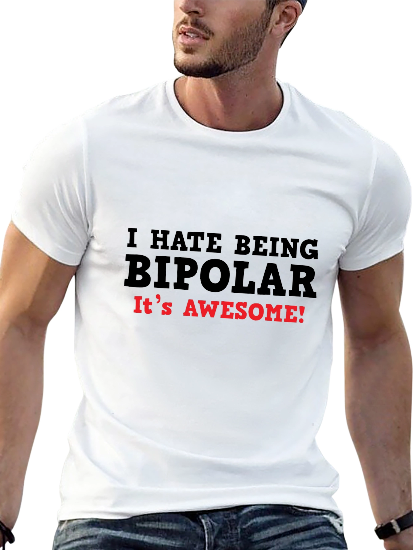 Black I HATE BEING BIPOLAR T-Shirt Funny Slogan Tee view 13
