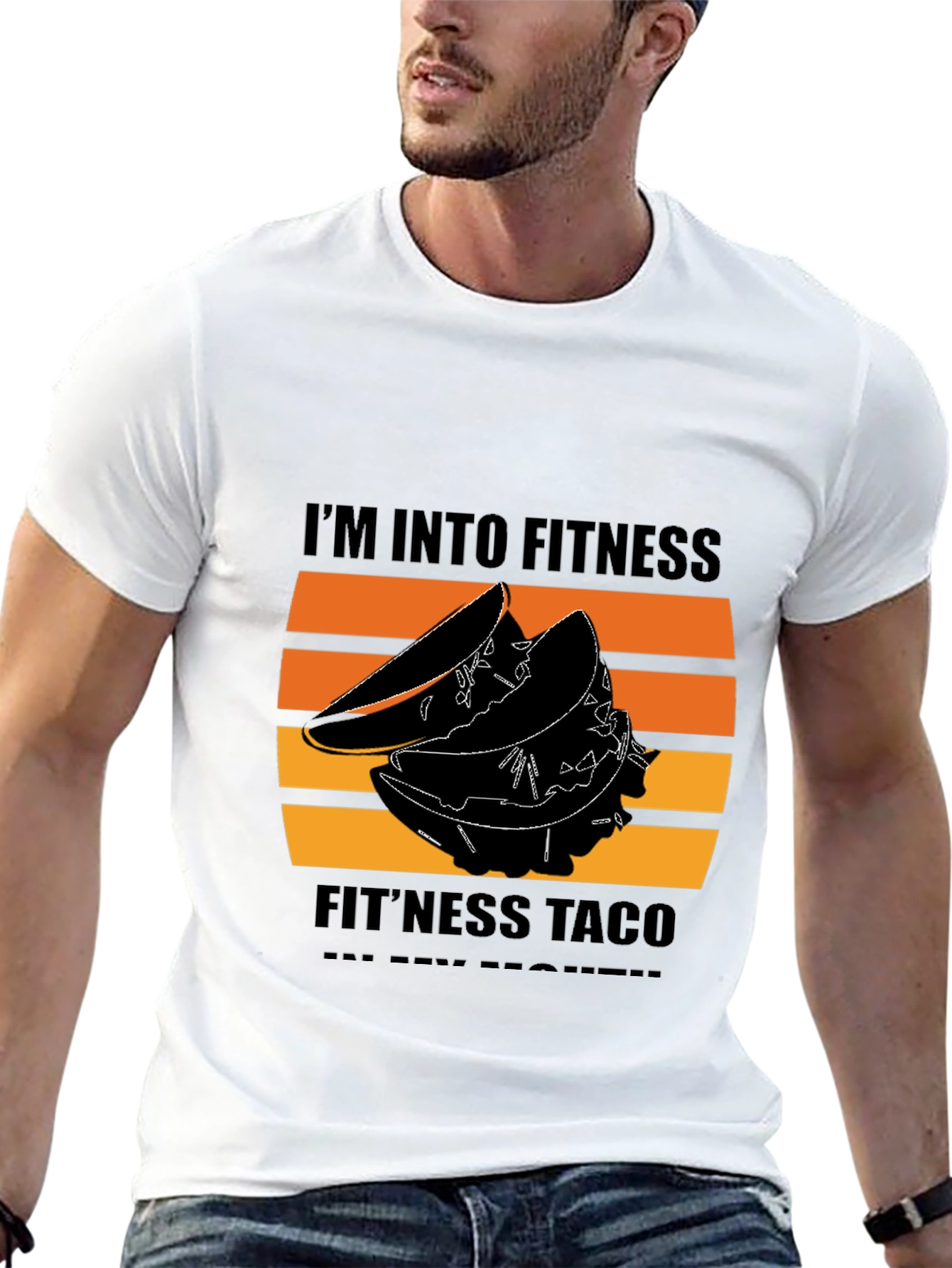 Black Fitness Taco Black Graphic Tee view 13
