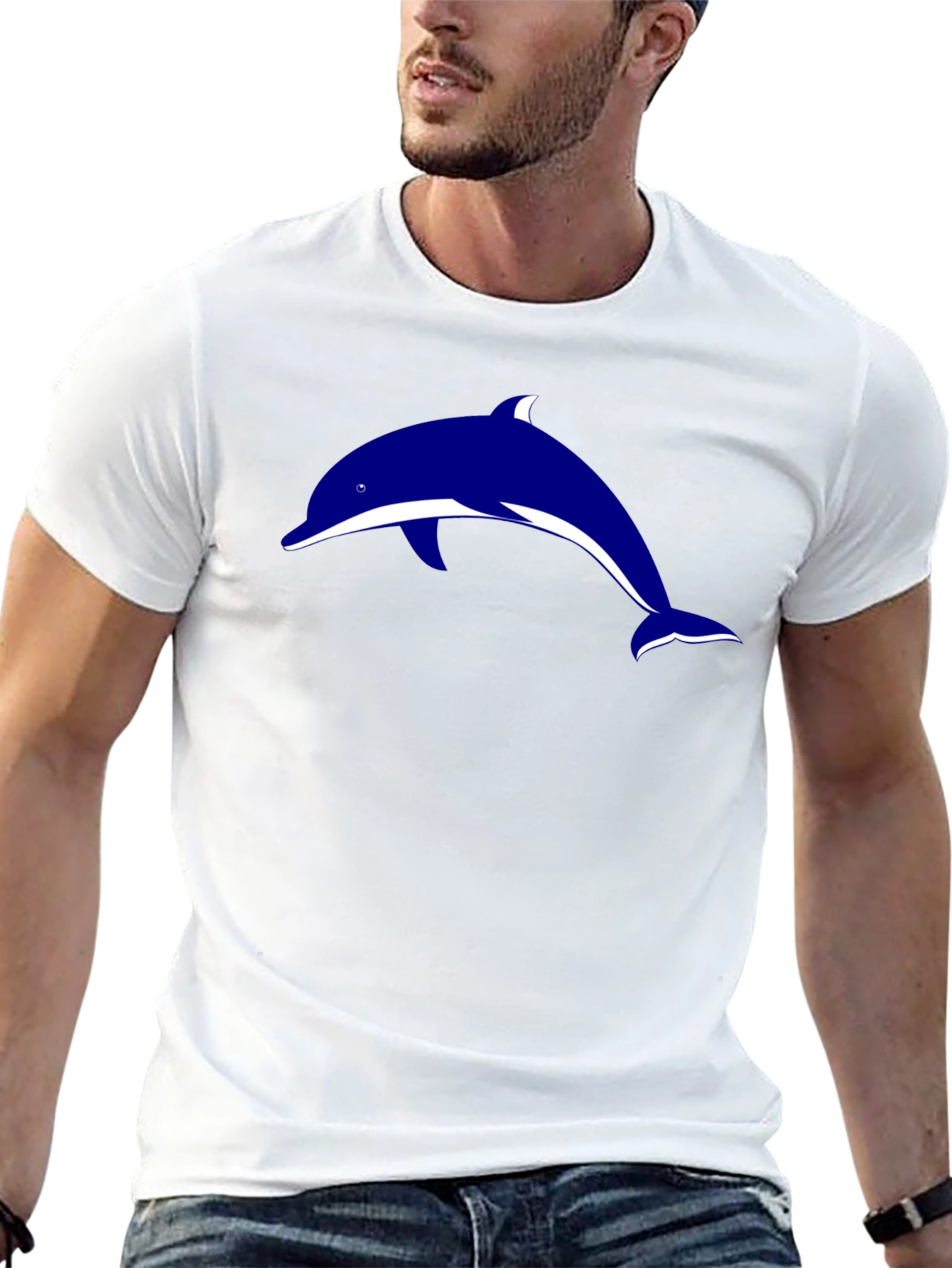 Black Black Dolphin Graphic Tee - Stylish Casual Wear view 13