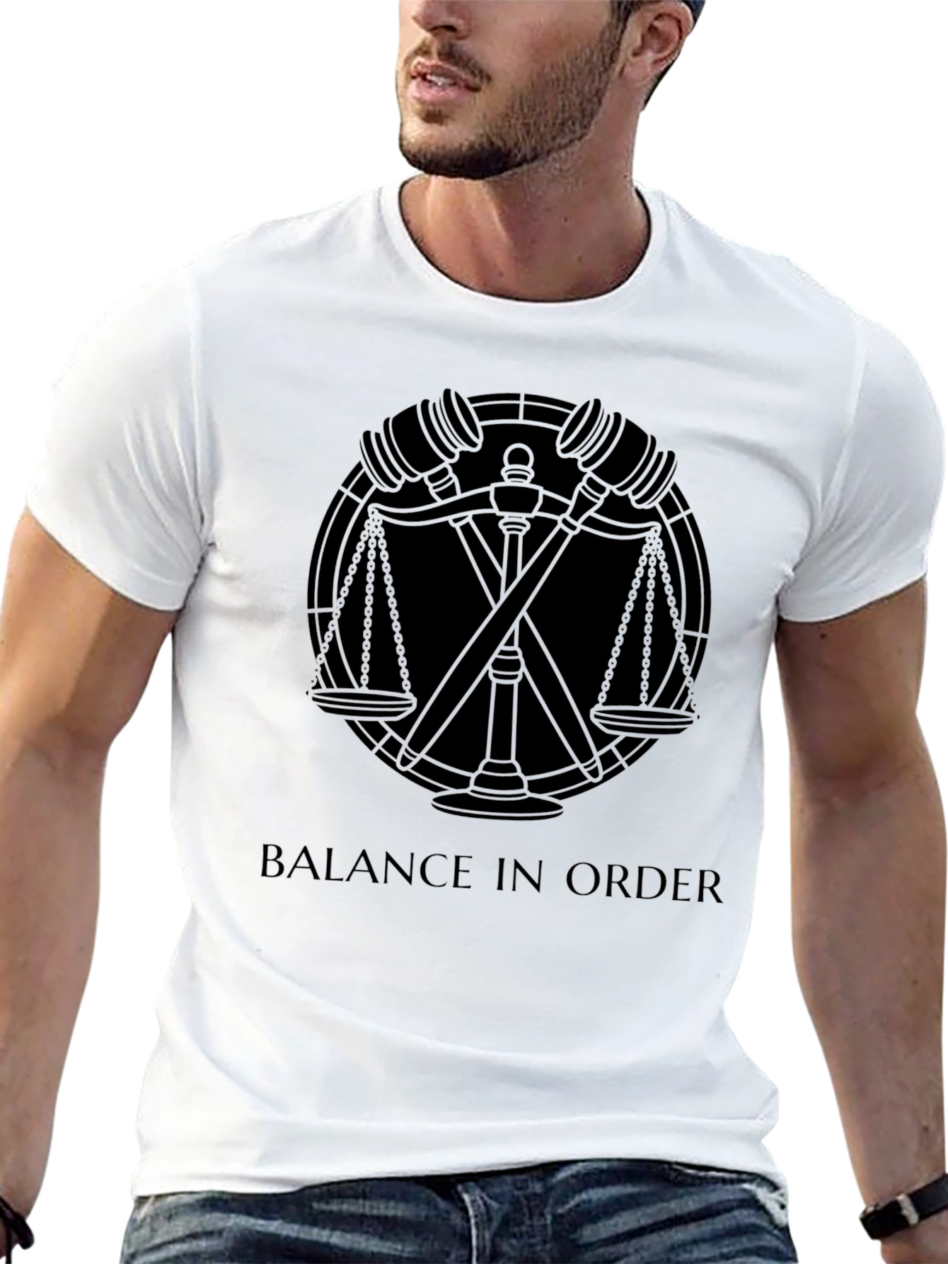 Black Balance in Order Black Graphic Tee view 13