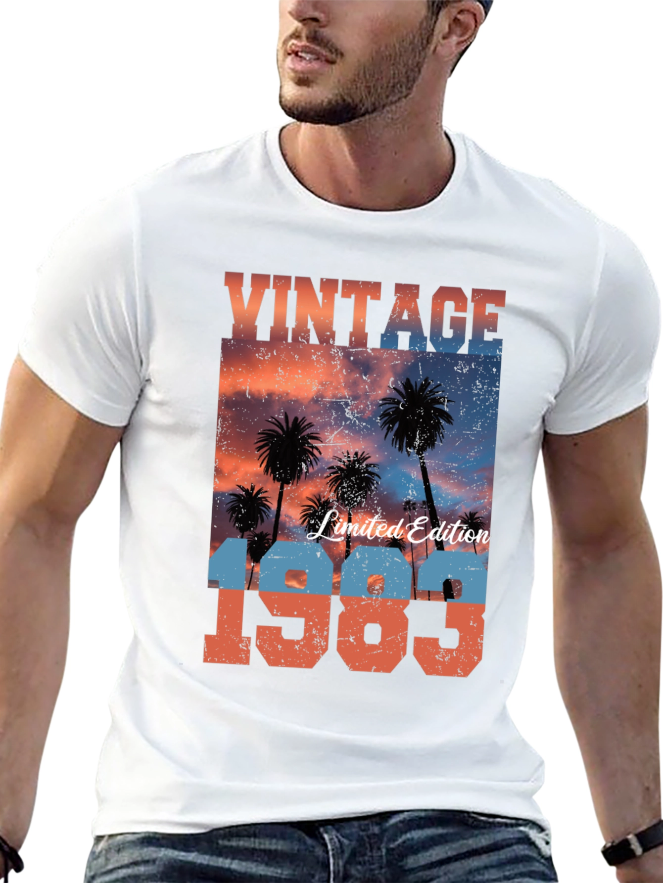 Black Vintage 1983 Palm Sunset T-Shirt view 13