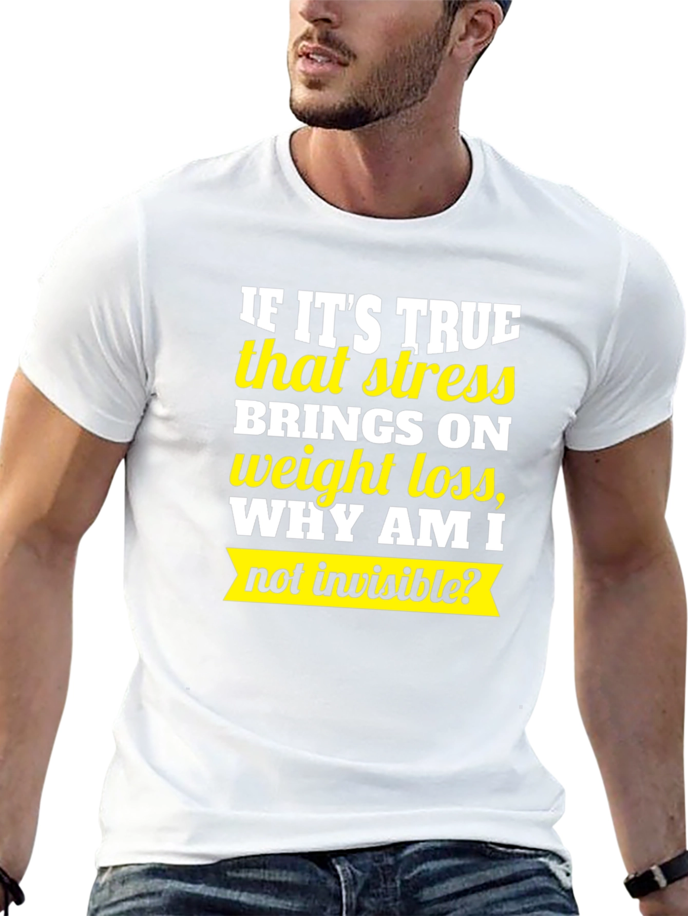 Black Stress Weight Loss Graphic Tee view 13