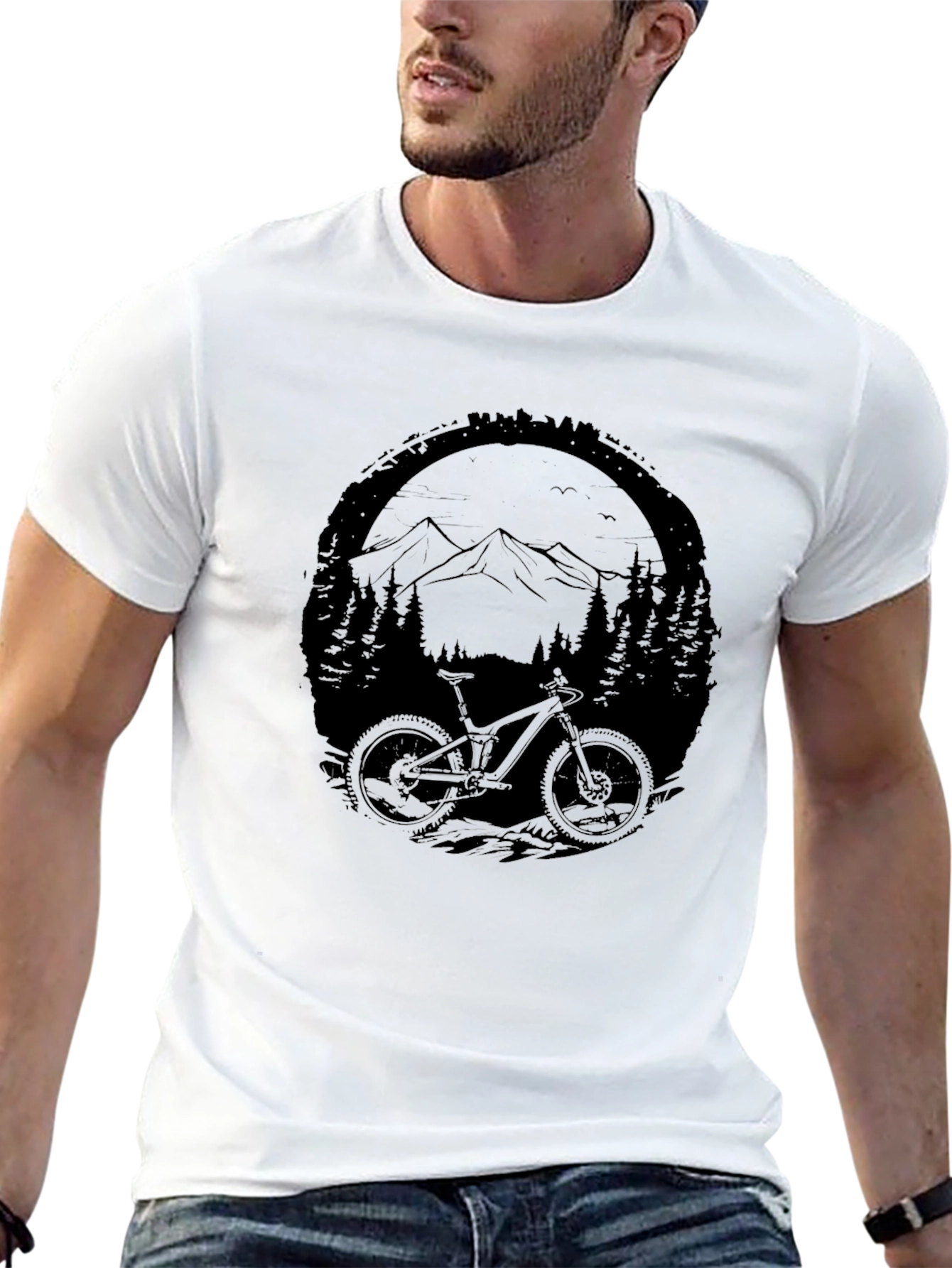Black Mountain Bike Adventure Graphic Tee - Black view 13
