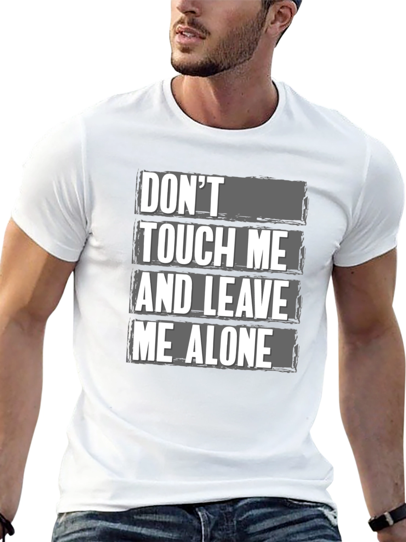Black Don't Touch Me and Leave Me Alone Graphic T-Shirt view 13