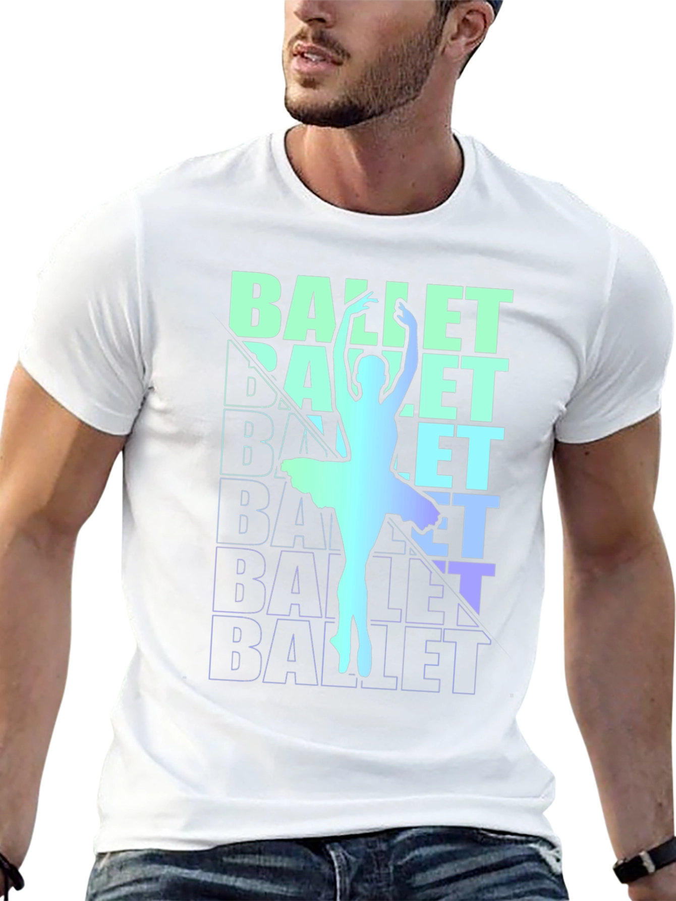 Black Ballet Dancer Graphic Tee - Stylish Men's Black T-Shirt view 13