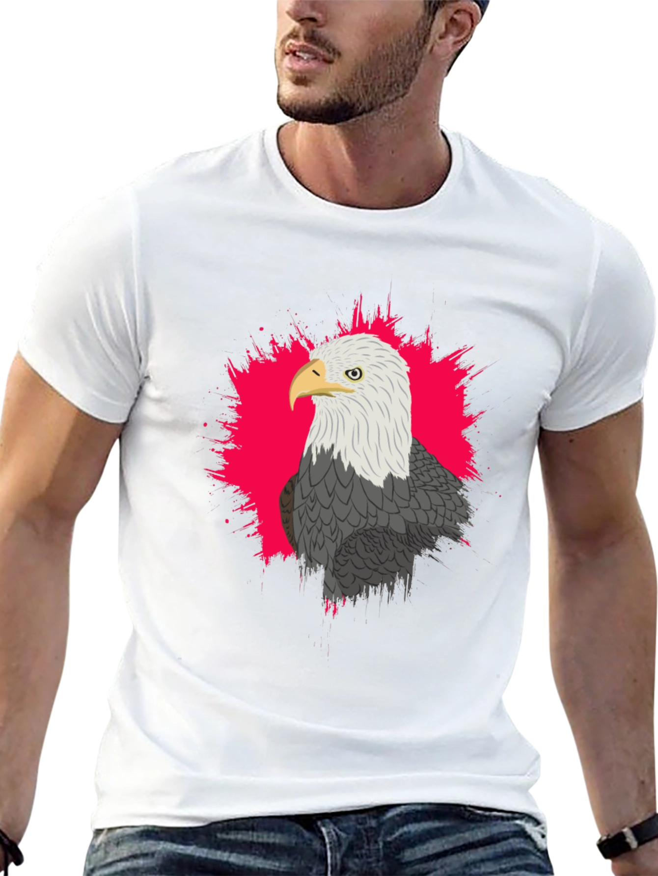 Black Eagle Graphic Tee - Black Cotton Blend view 13