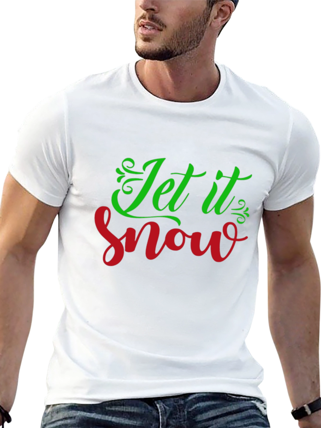 Black Let it Snow Graphic Tee - Christmas Holiday Shirt view 13