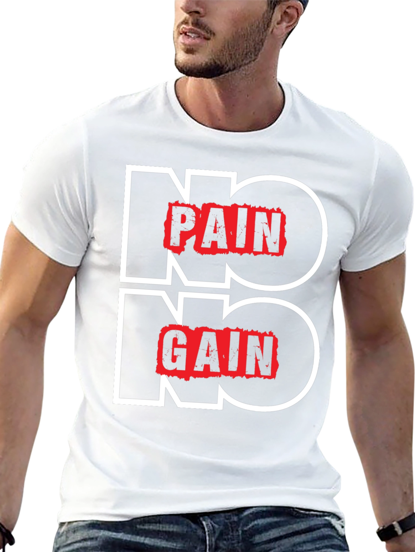 Black No Pain No Gain Graphic Tee view 13