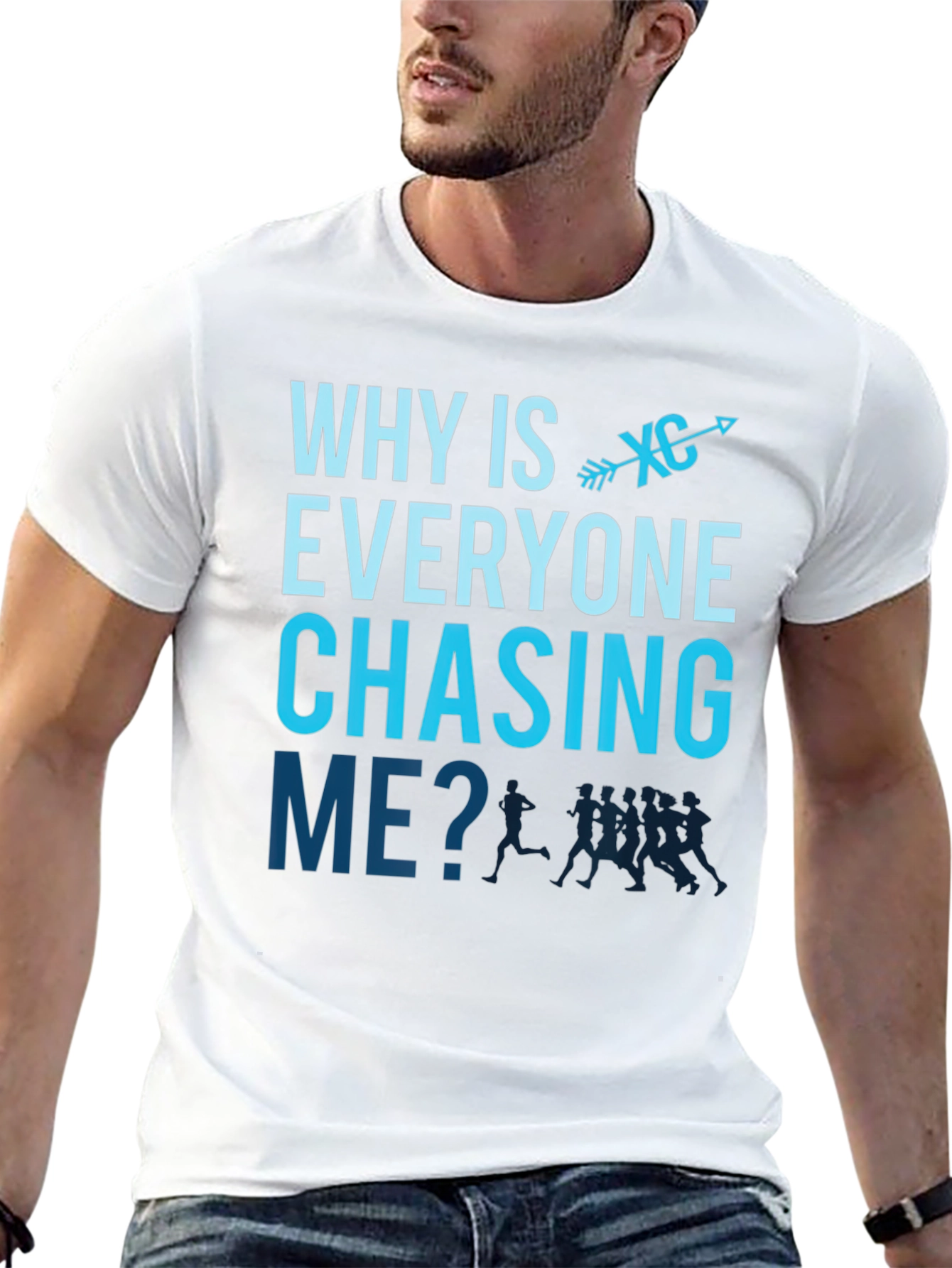 Black Cross Country Runner T-Shirt - Why Is Everyone Chasing Me? view 13