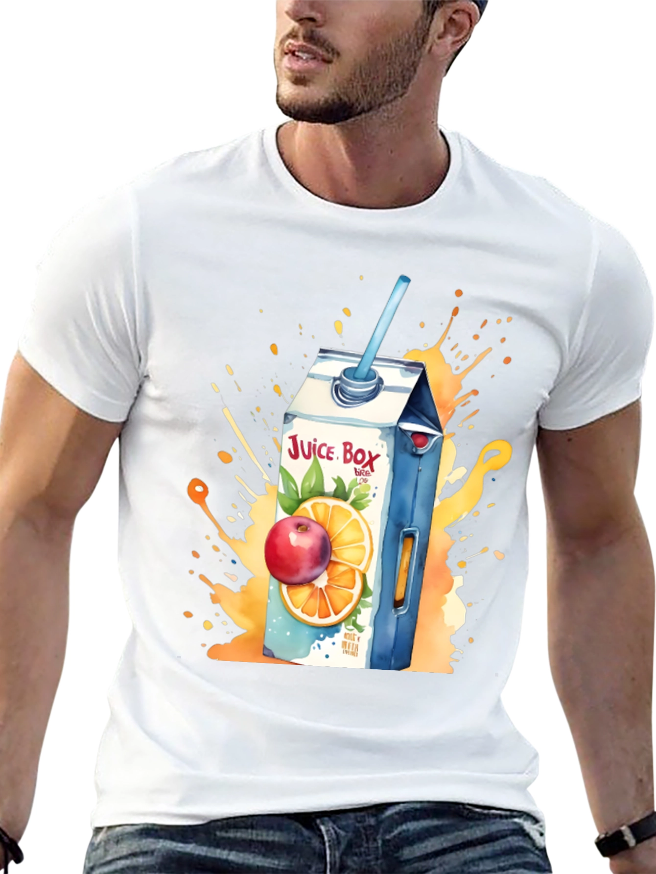 Black Juice Box T-Shirt: Fruit Splash Design view 13