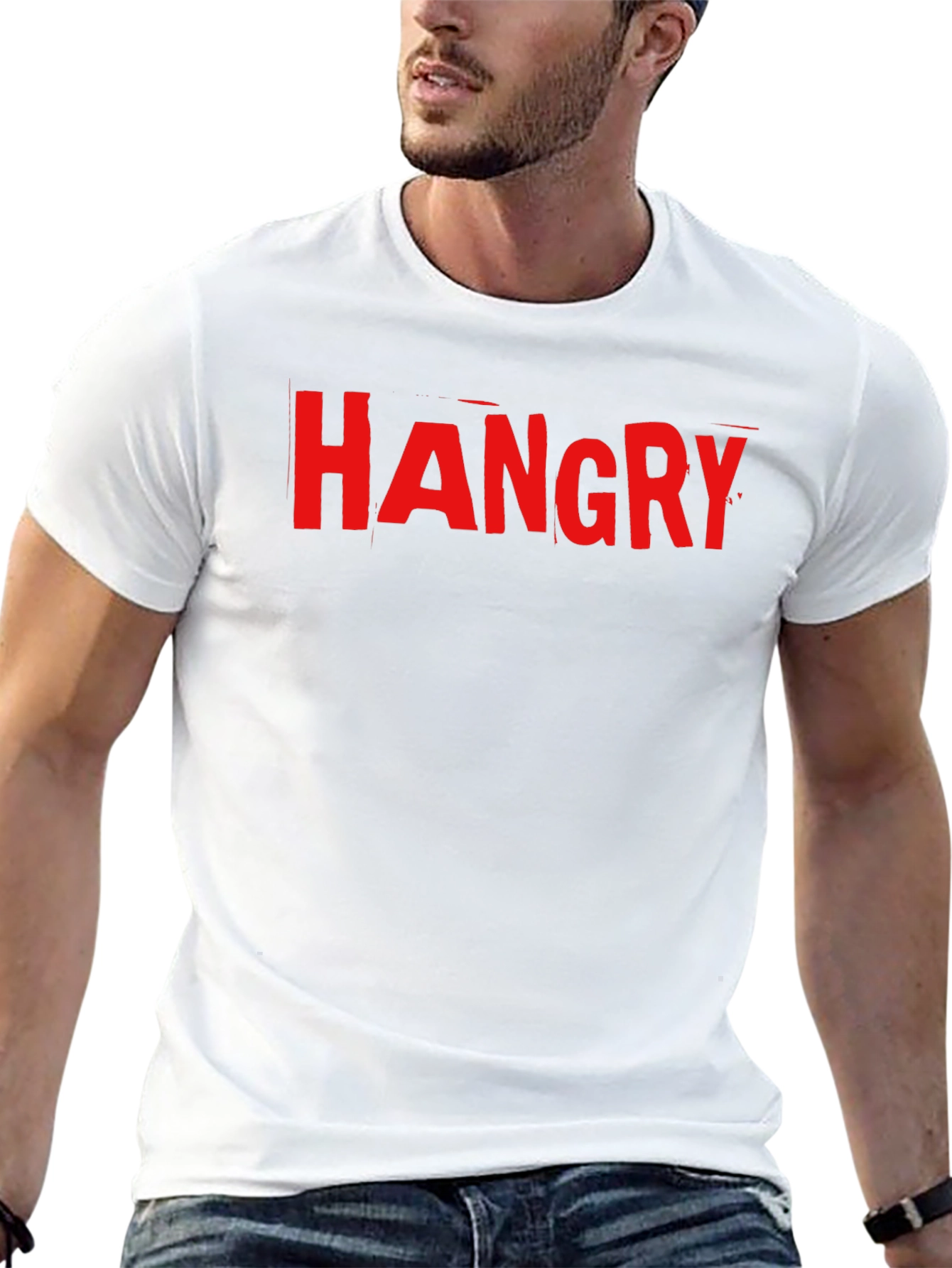 Black Hangry Graphic T-Shirt - Funny Foodie Tee view 13
