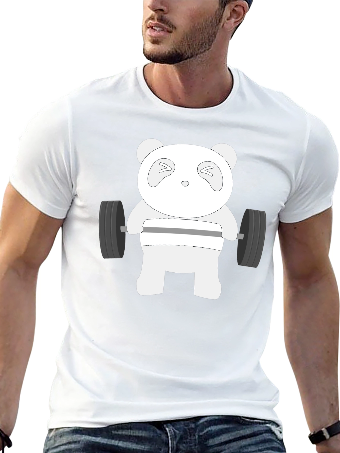 Black Weightlifting Panda T-Shirt - Black view 13