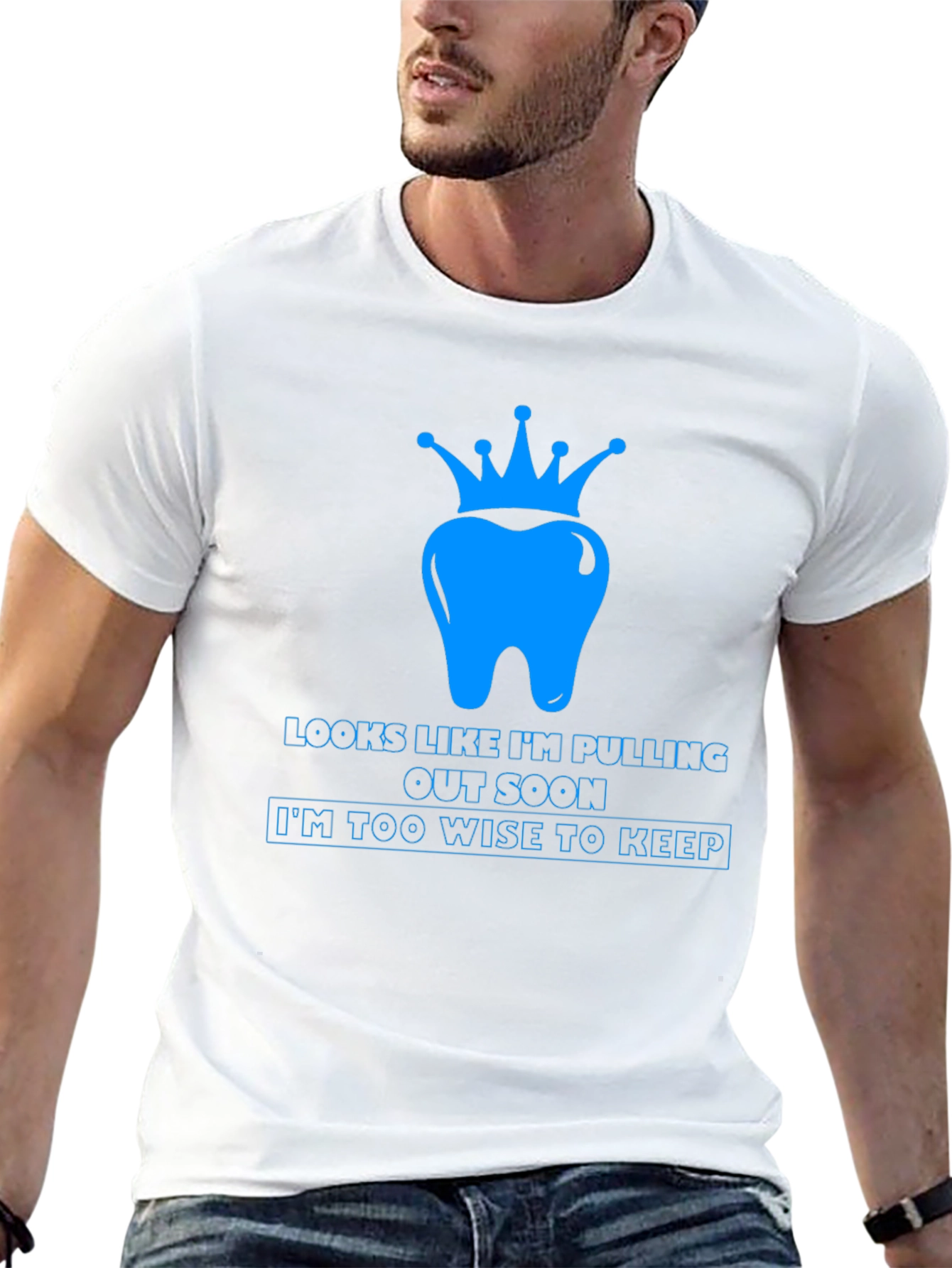 Black Wisdom Tooth Crown T-Shirt - Funny Dental Tee view 13