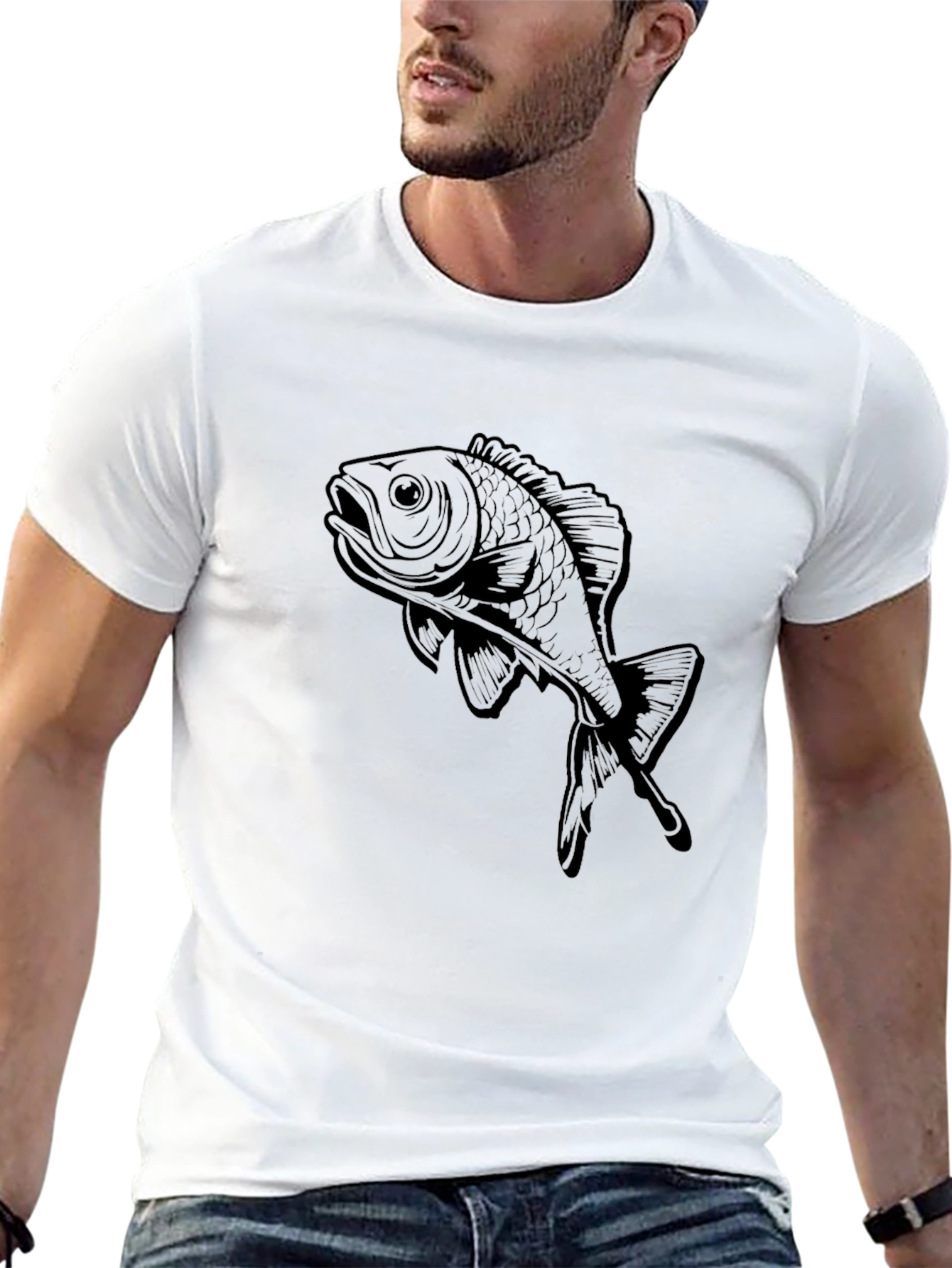 Black Black Fish Graphic Tee - Stylish Casual Wear view 13