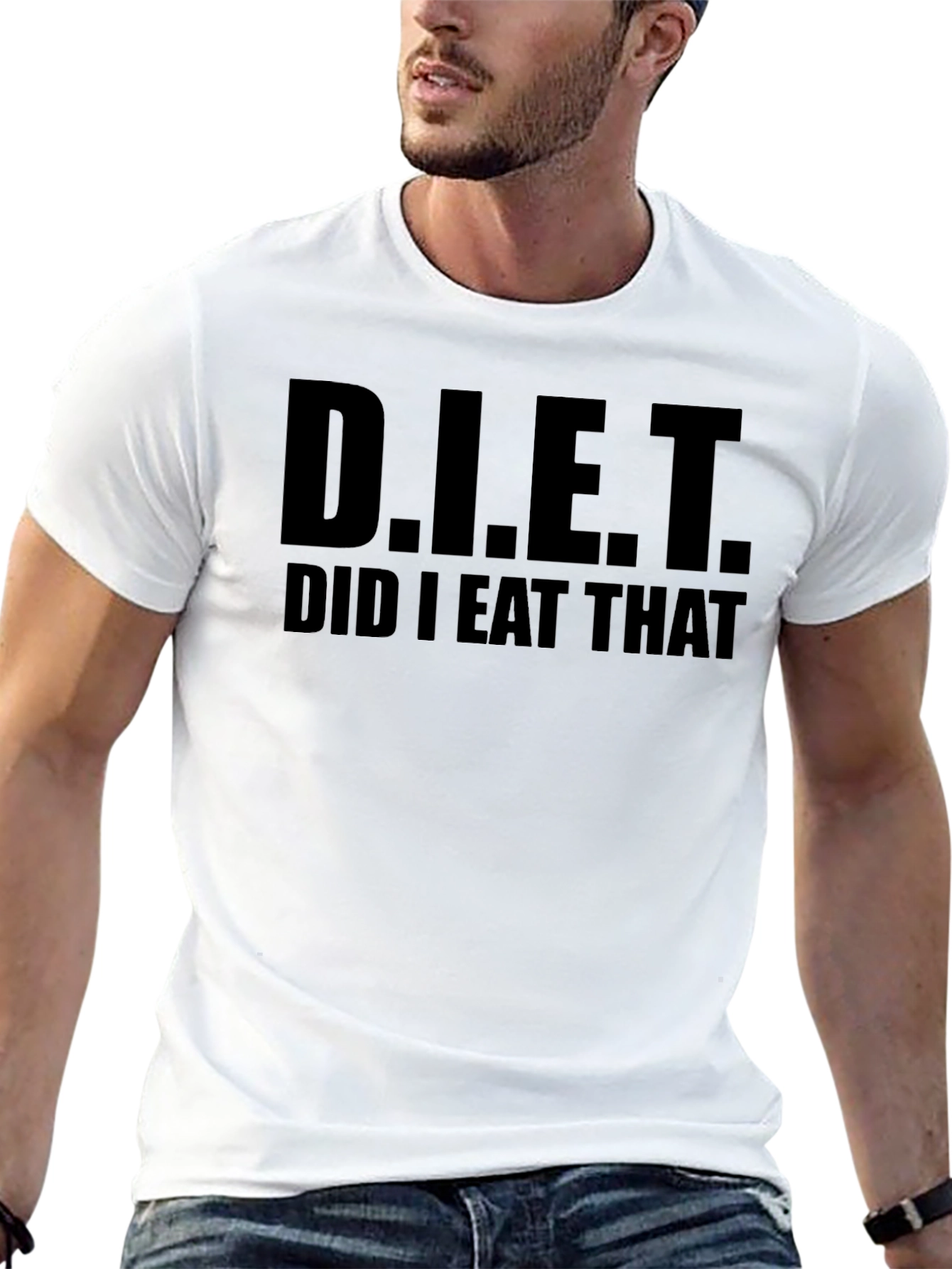 Black Funny Diet T-Shirt - "Did I Eat That?" view 13