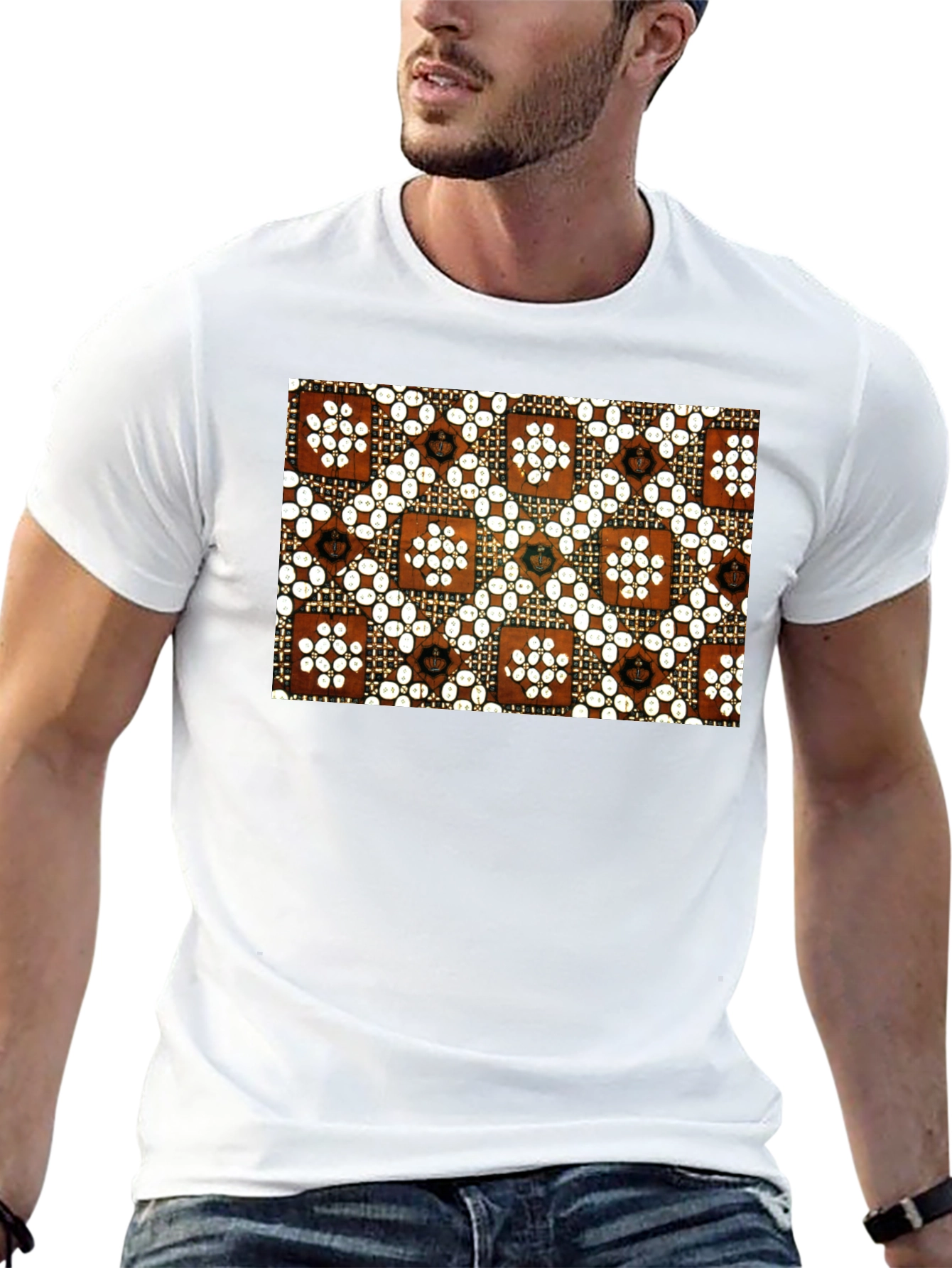 Black Patterned T-Shirt - Stylish & Unique Design view 13