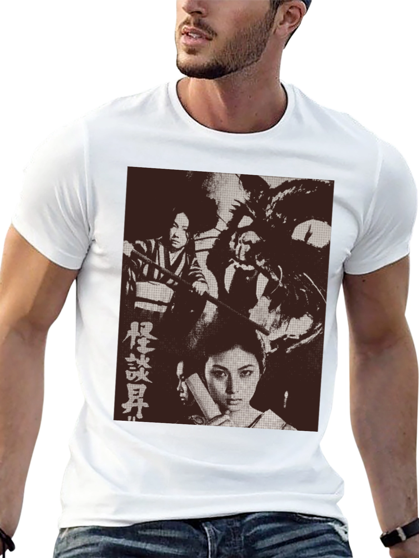 Black Japanese Horror Movie Graphic Tee - Black view 13