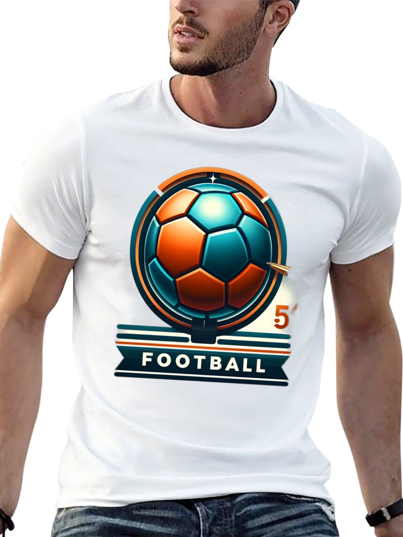 Black Football Graphic Tee - Stylish & Sporty Design view 13