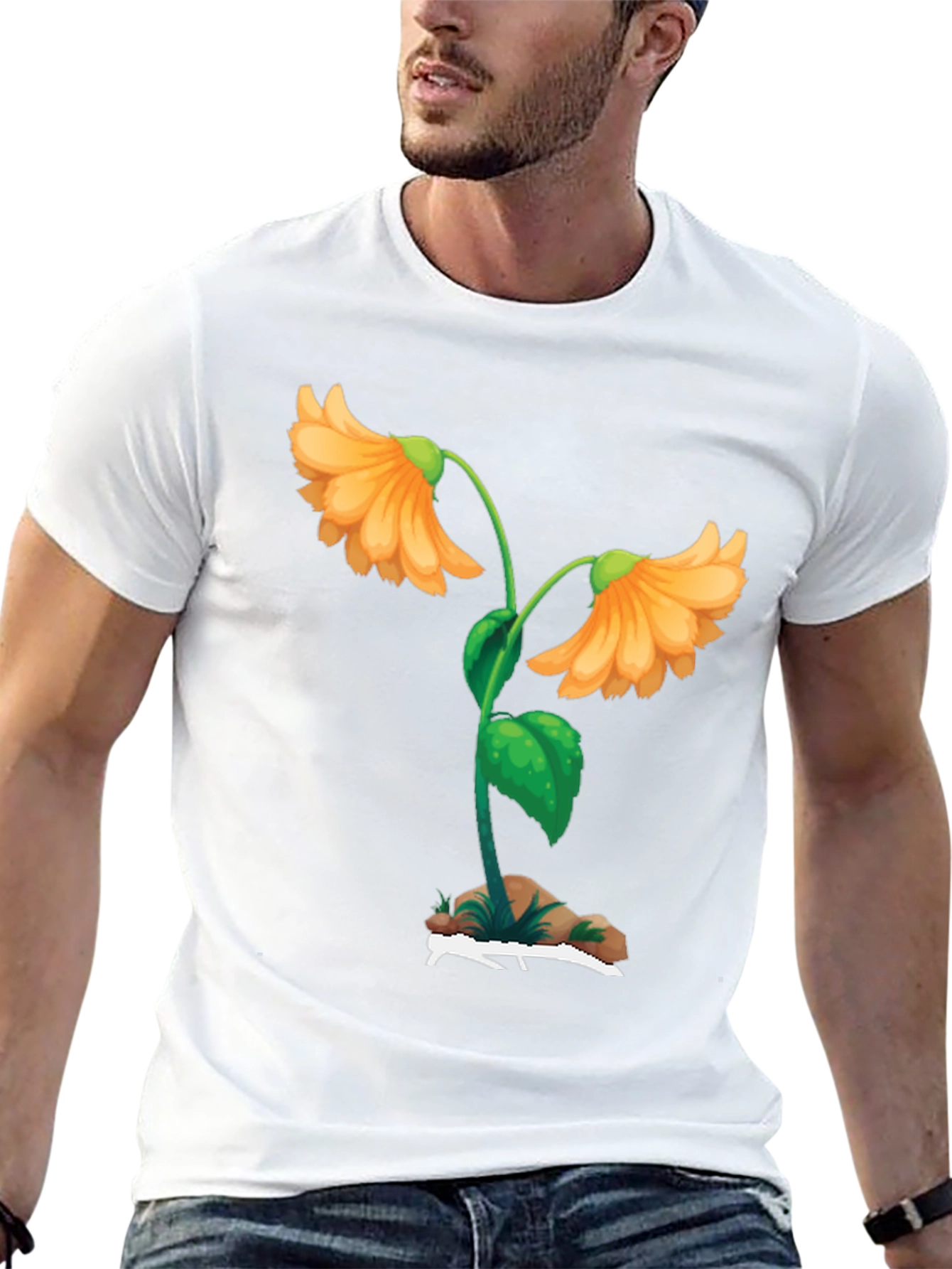 Black Floral Graphic Print T-Shirt - Black view 13