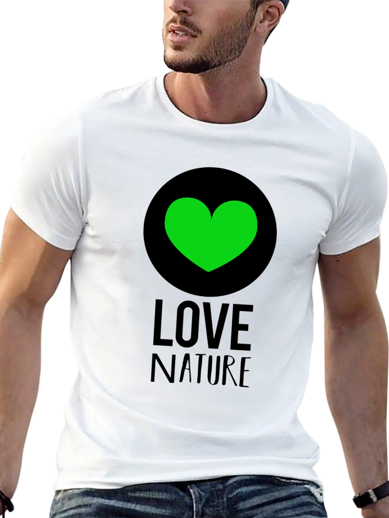 Black Love Nature Green Heart Graphic Tee - Black view 13