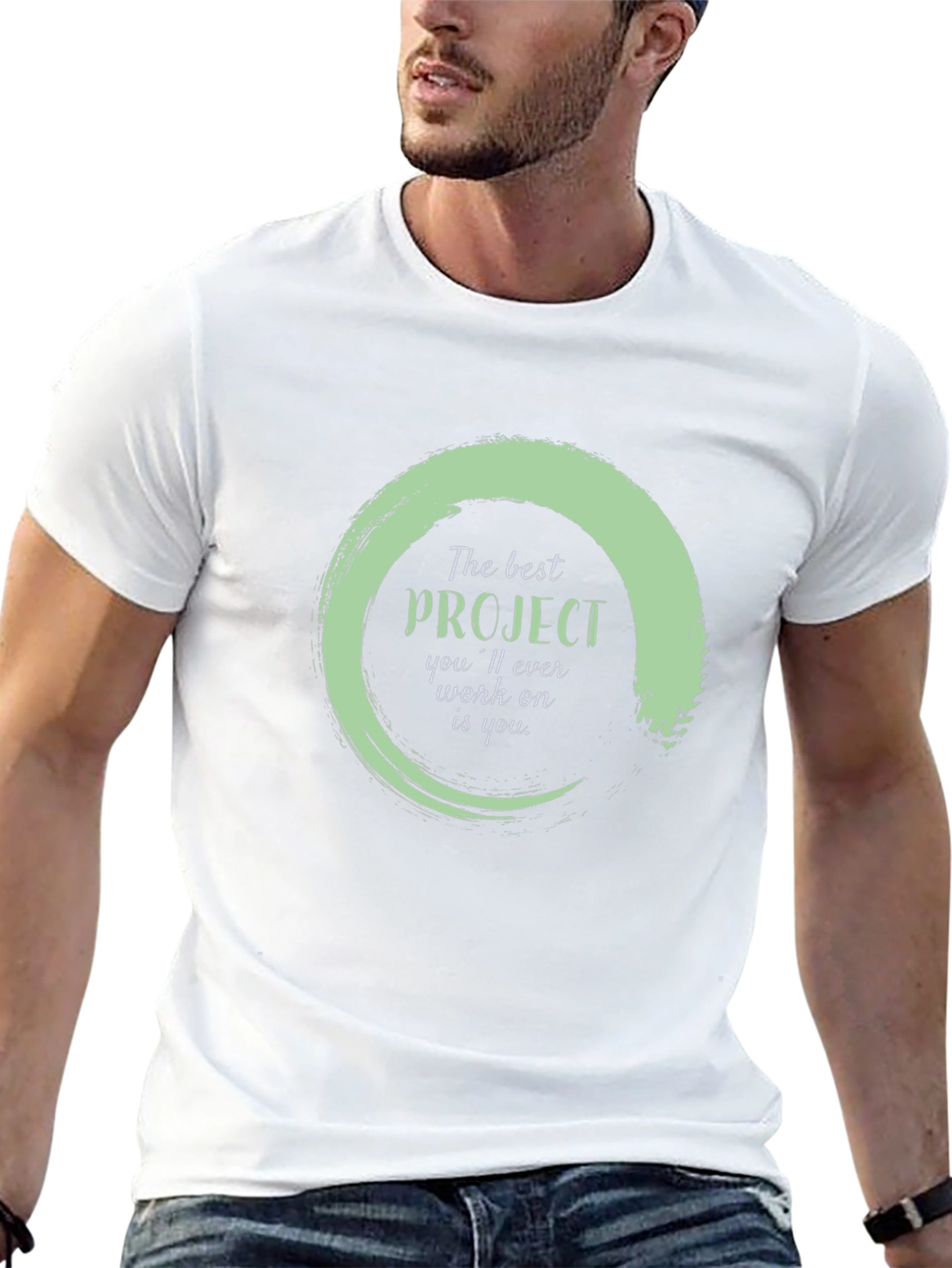 Black Inspirational Project T-Shirt - Self Improvement Apparel view 13