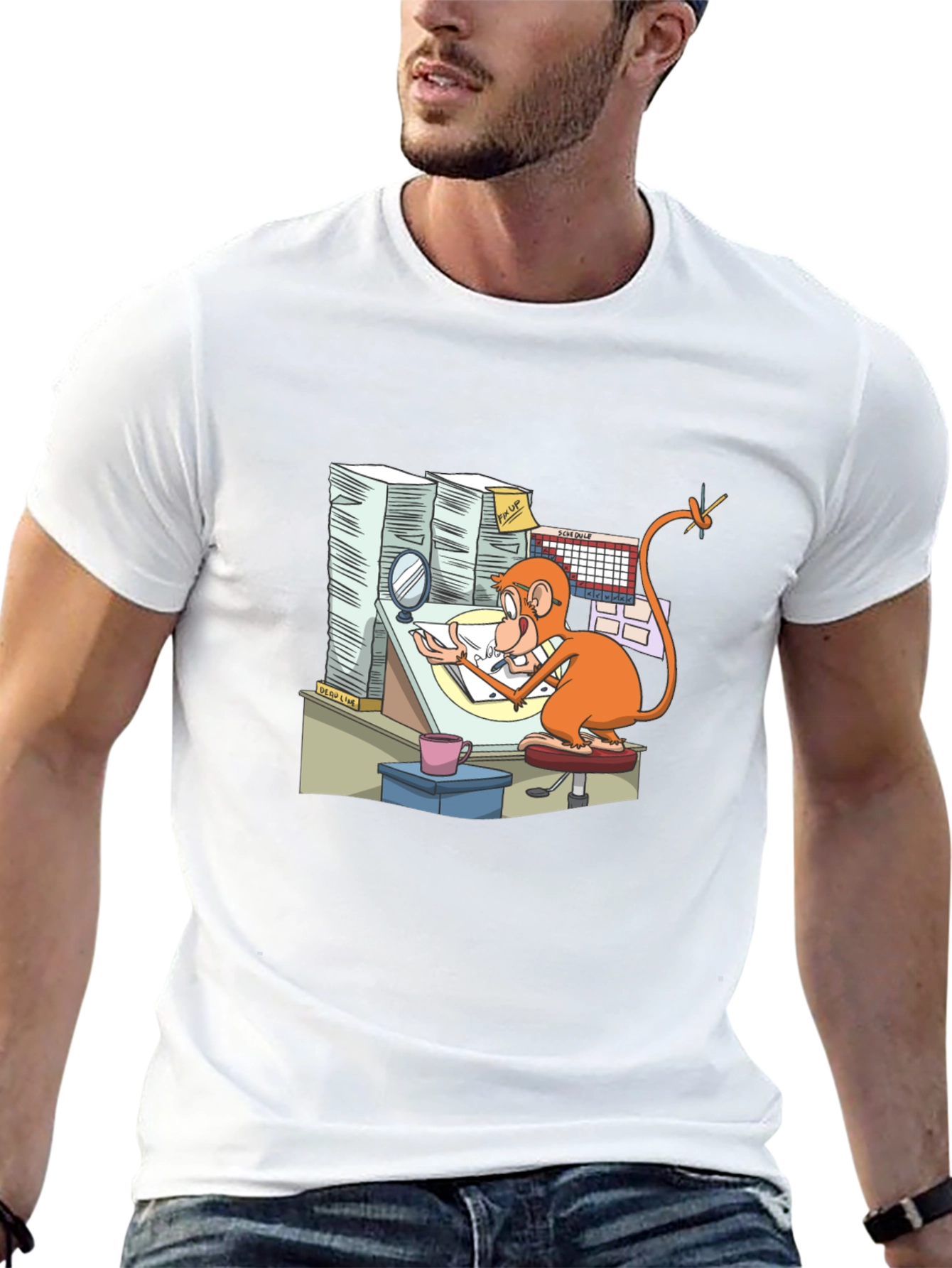 Cartoon Monkey T-Shirt - Creative Office Design - 13