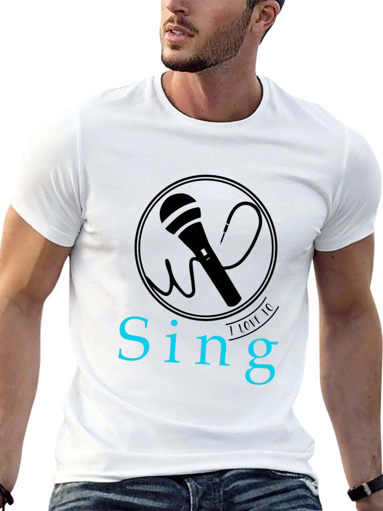 Black Sing Microphone Graphic Tee view 13