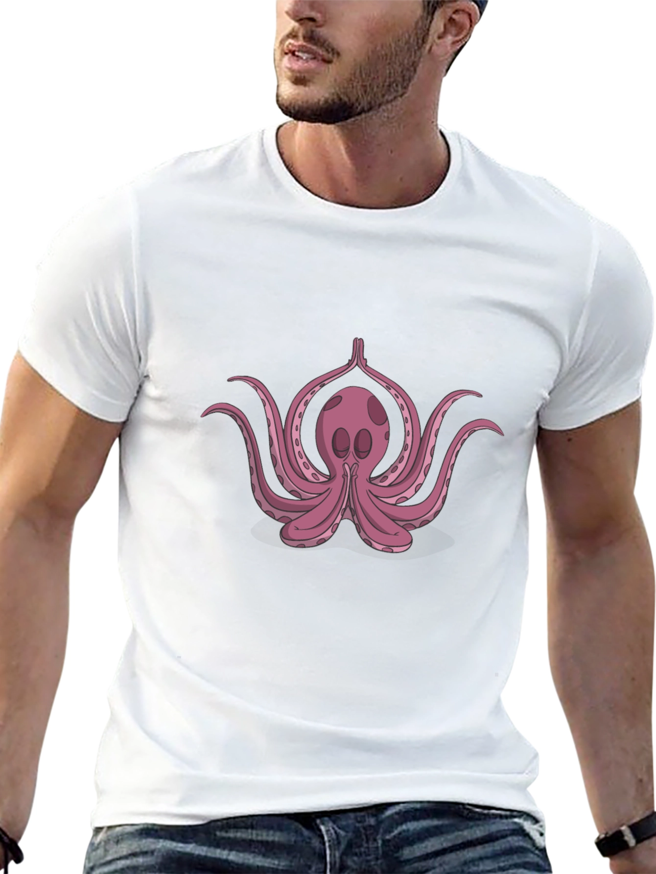 Black Yoga Octopus Black T-Shirt view 13