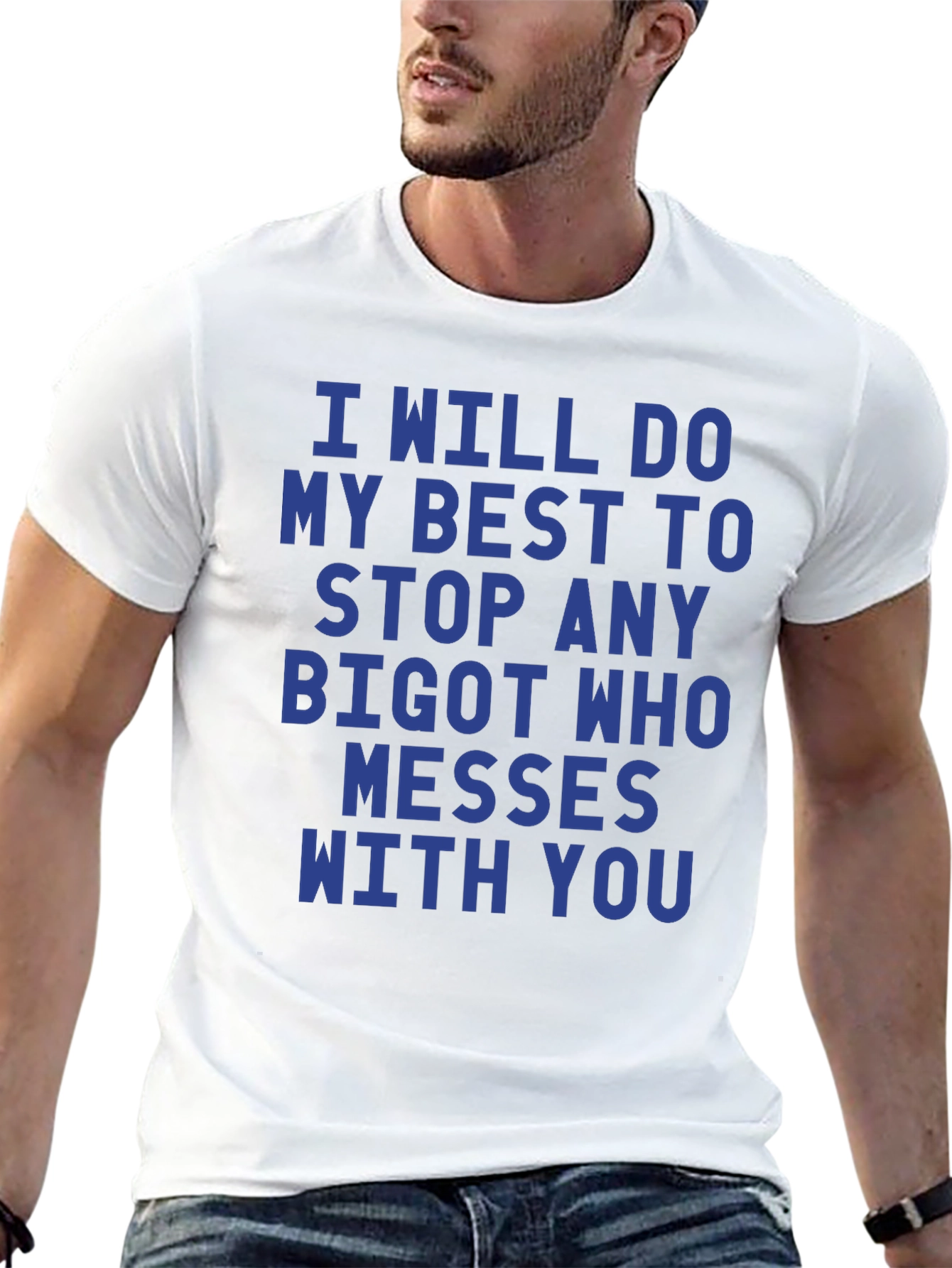 Black I Will Stop Any Bigot Graphic Tee view 13