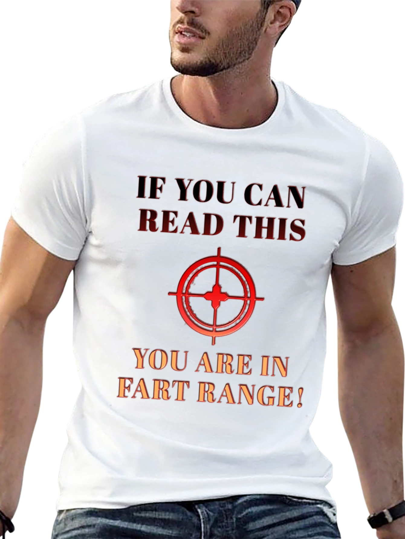 Black Humorous "Fart Range" Graphic T-Shirt view 13