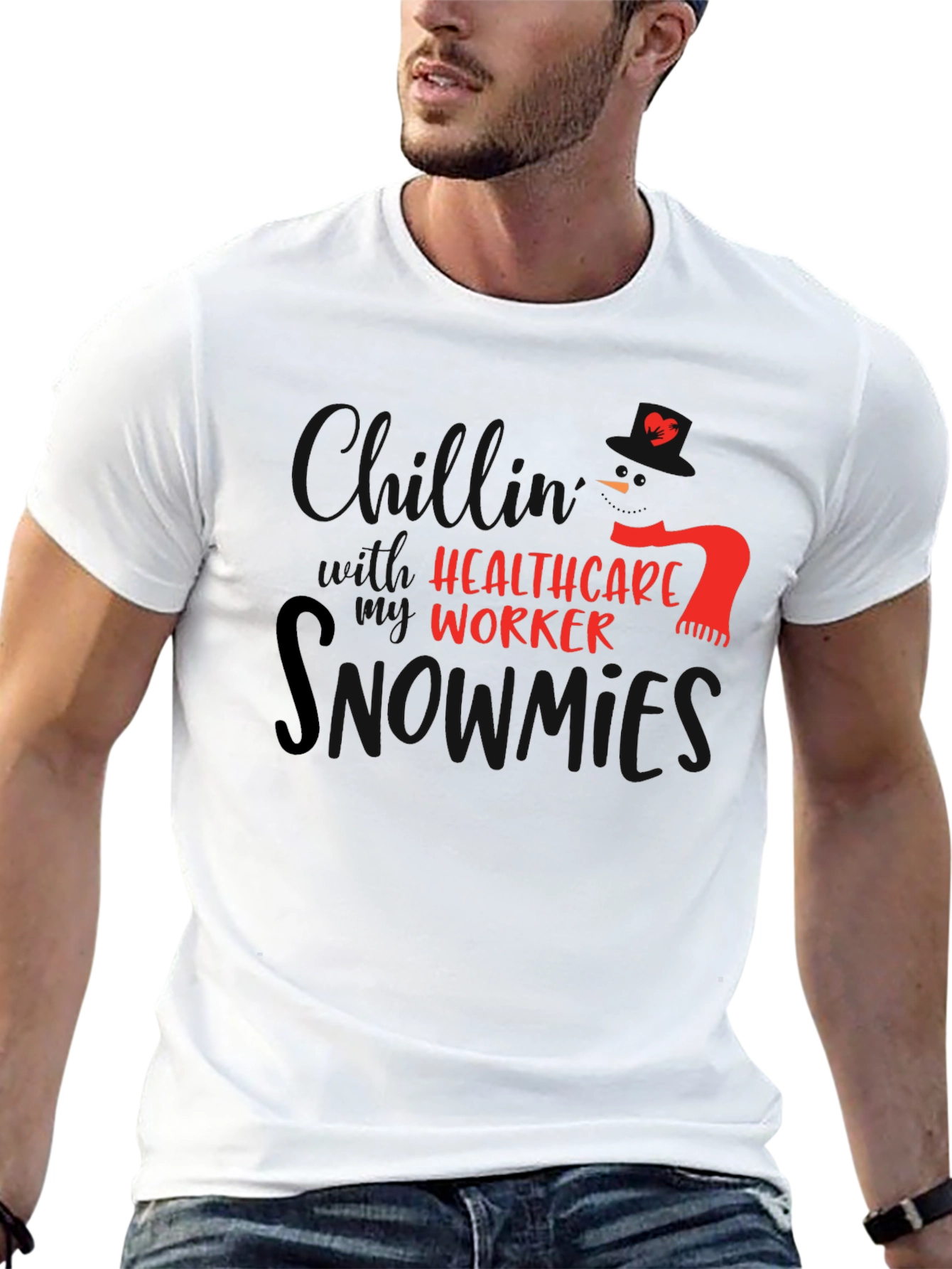 Healthcare Worker Snowman T-Shirt - 13