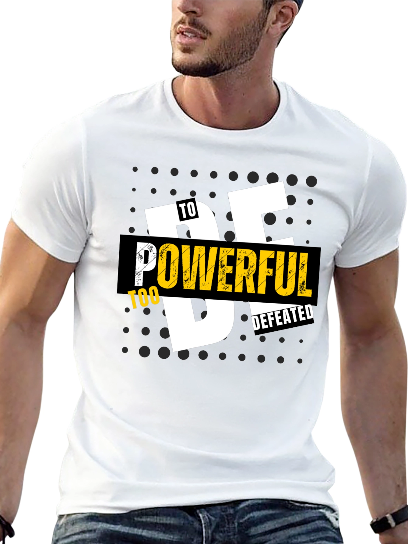 Black Be Powerful T-Shirt - Black Graphic Tee for Men view 13