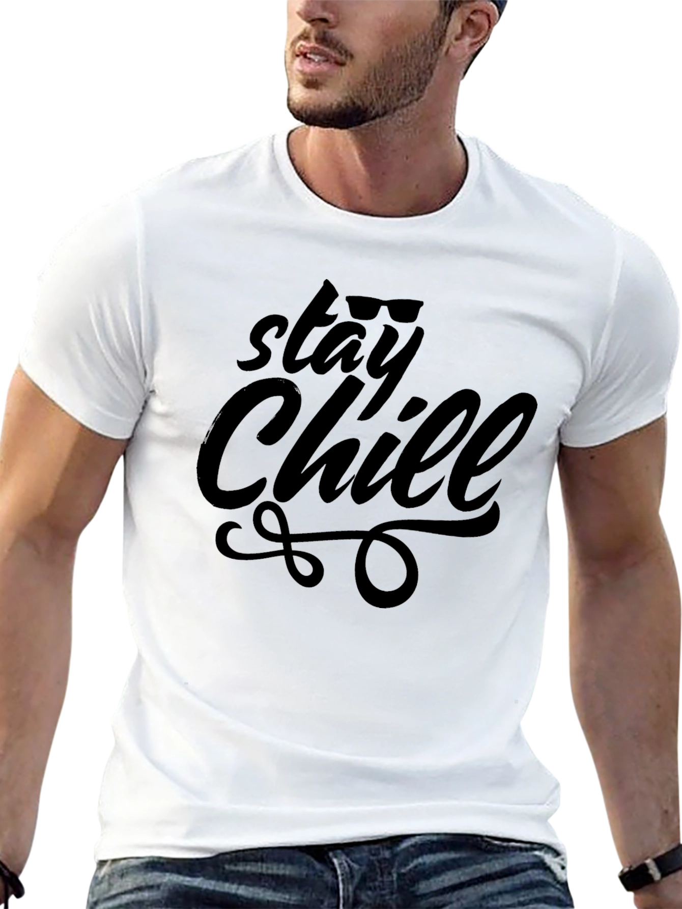 Black Stay Chill Graphic Tee - Trendy Relaxed Vibe view 13