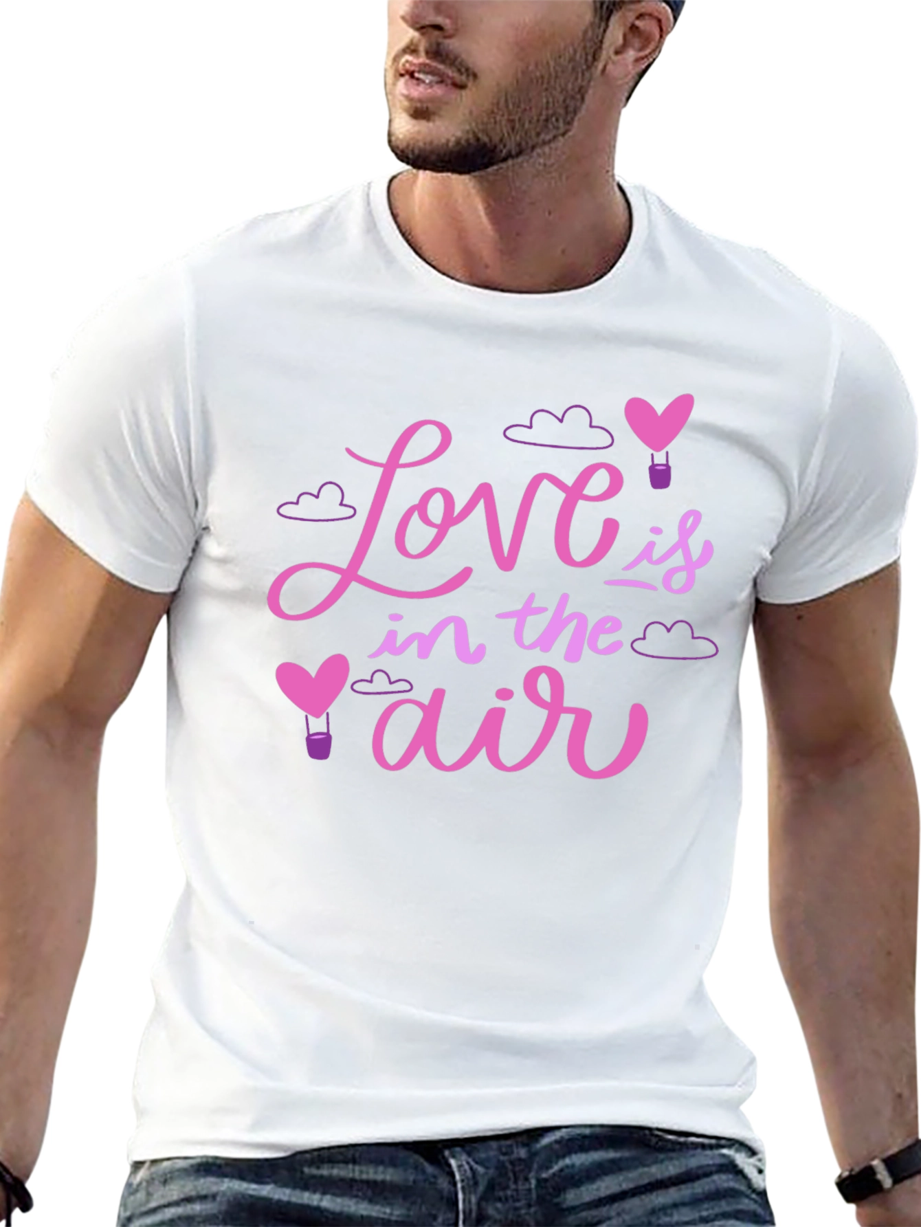 Black Love is in the Air Graphic T-Shirt - Valentine's Day Gift view 13