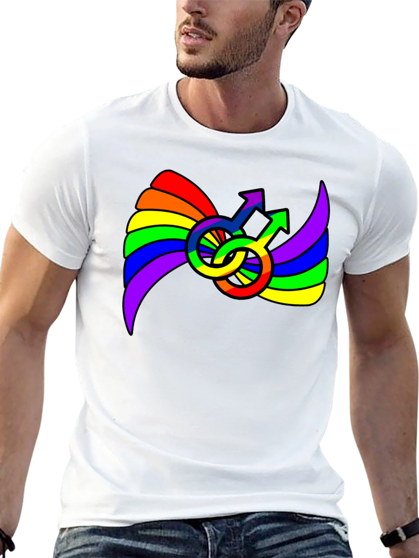 Rainbow Pride Male Symbol T-Shirt - 13