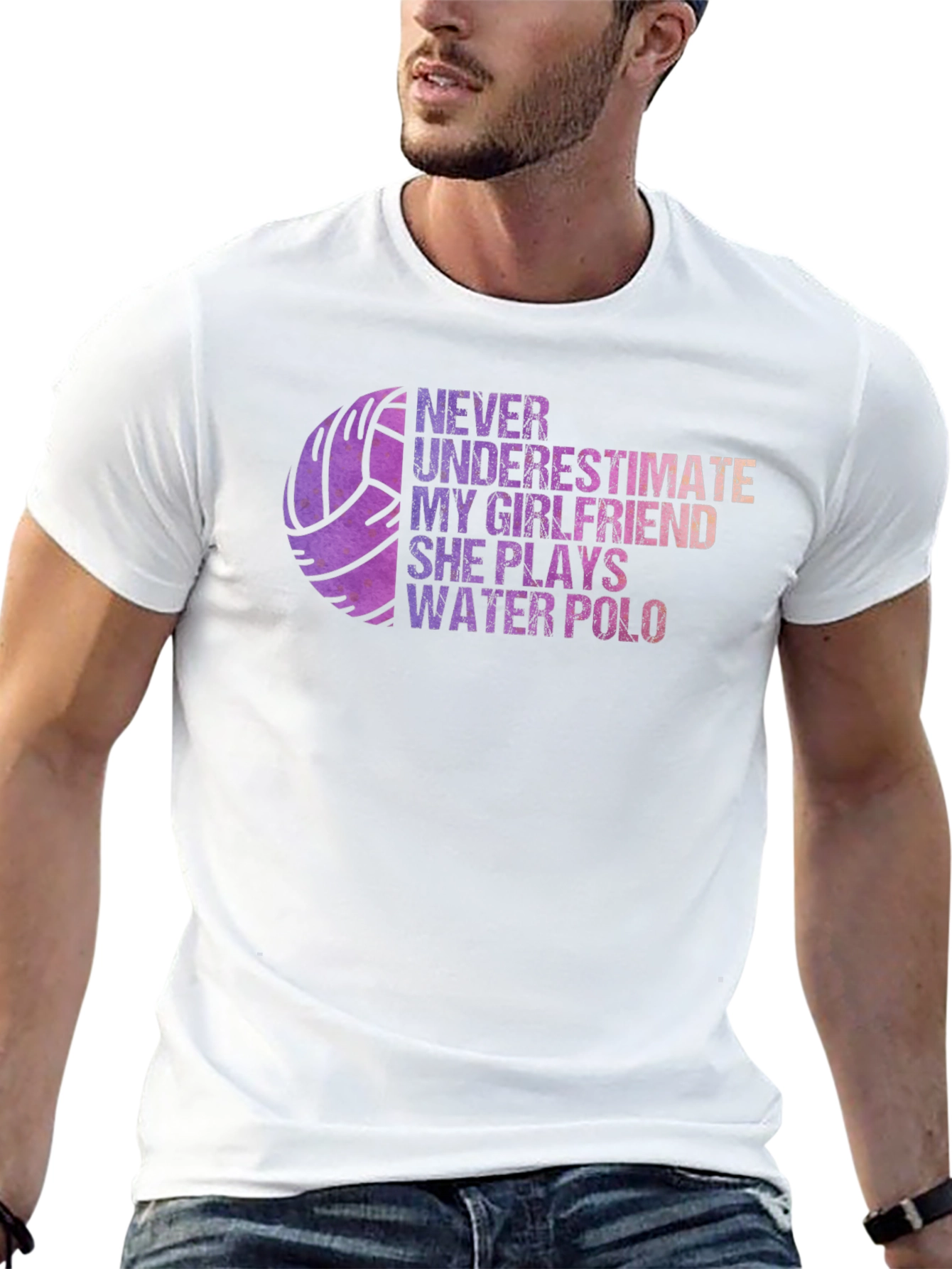 Black Water Polo Girlfriend T-Shirt: Never Underestimate Her! view 13