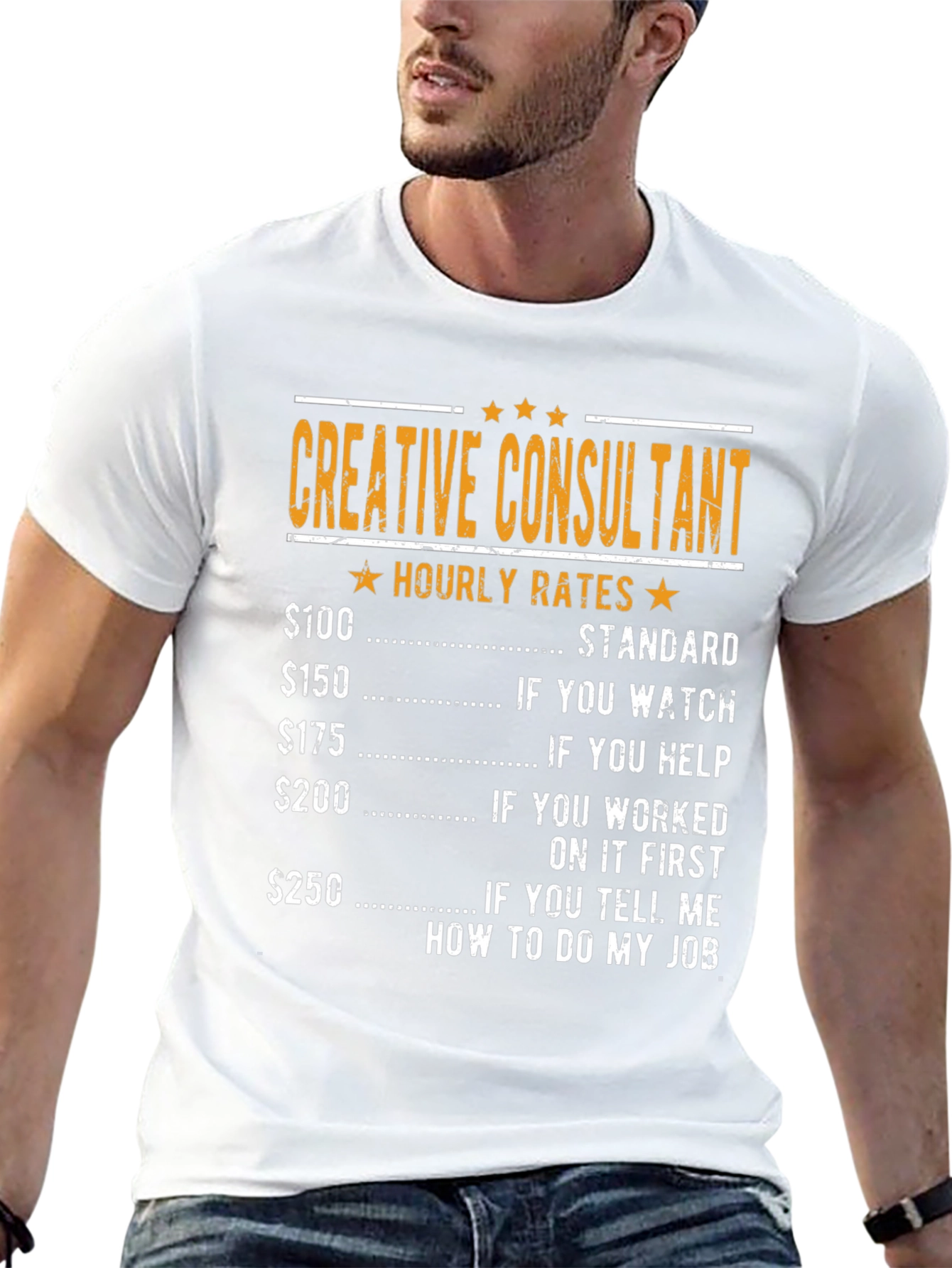 Black Creative Consultant Hourly Rates Graphic T-Shirt view 13