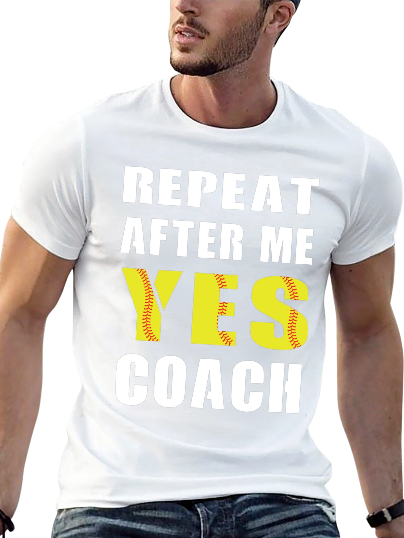 Black Repeat After Me Yes Coach T-Shirt view 13