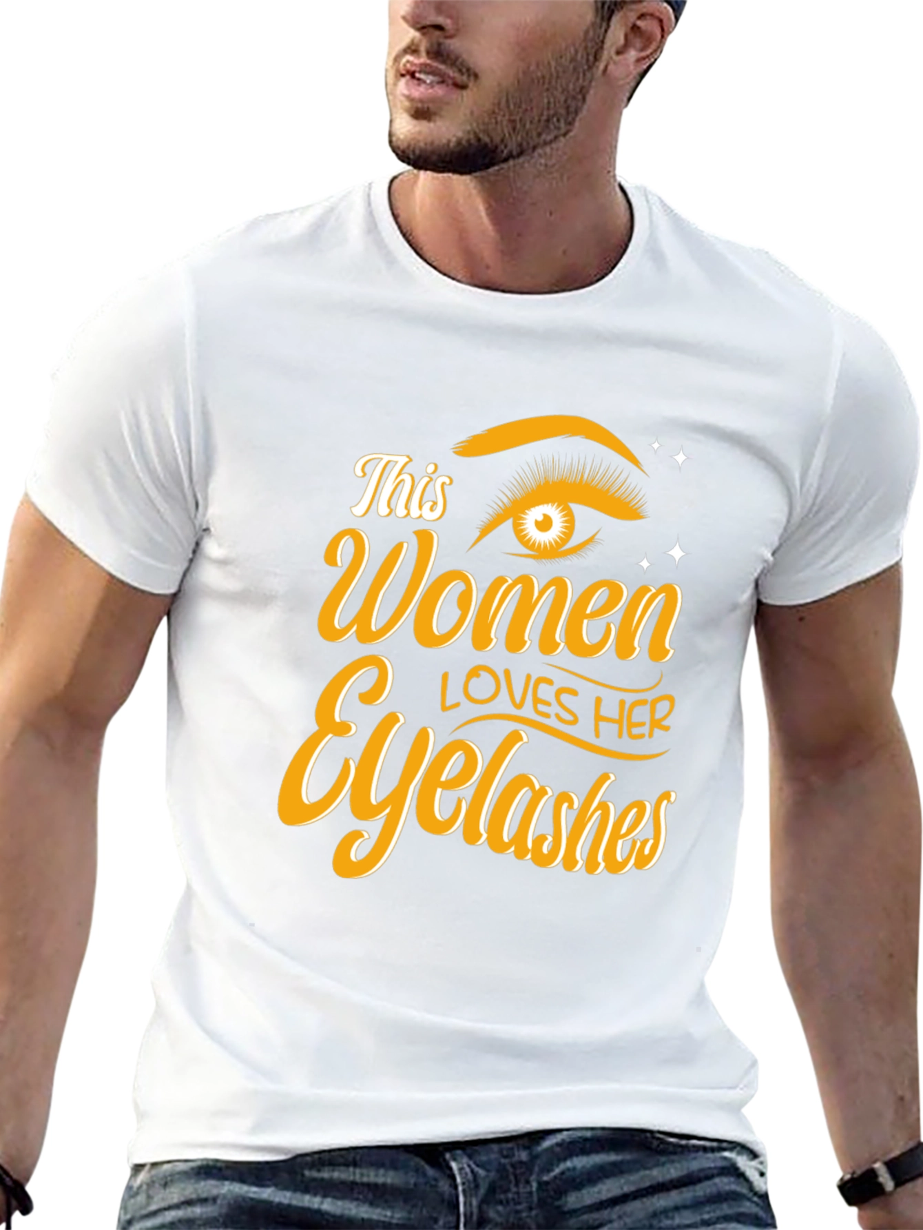 Black Women Loves Her Eyelashes Black T-Shirt view 13