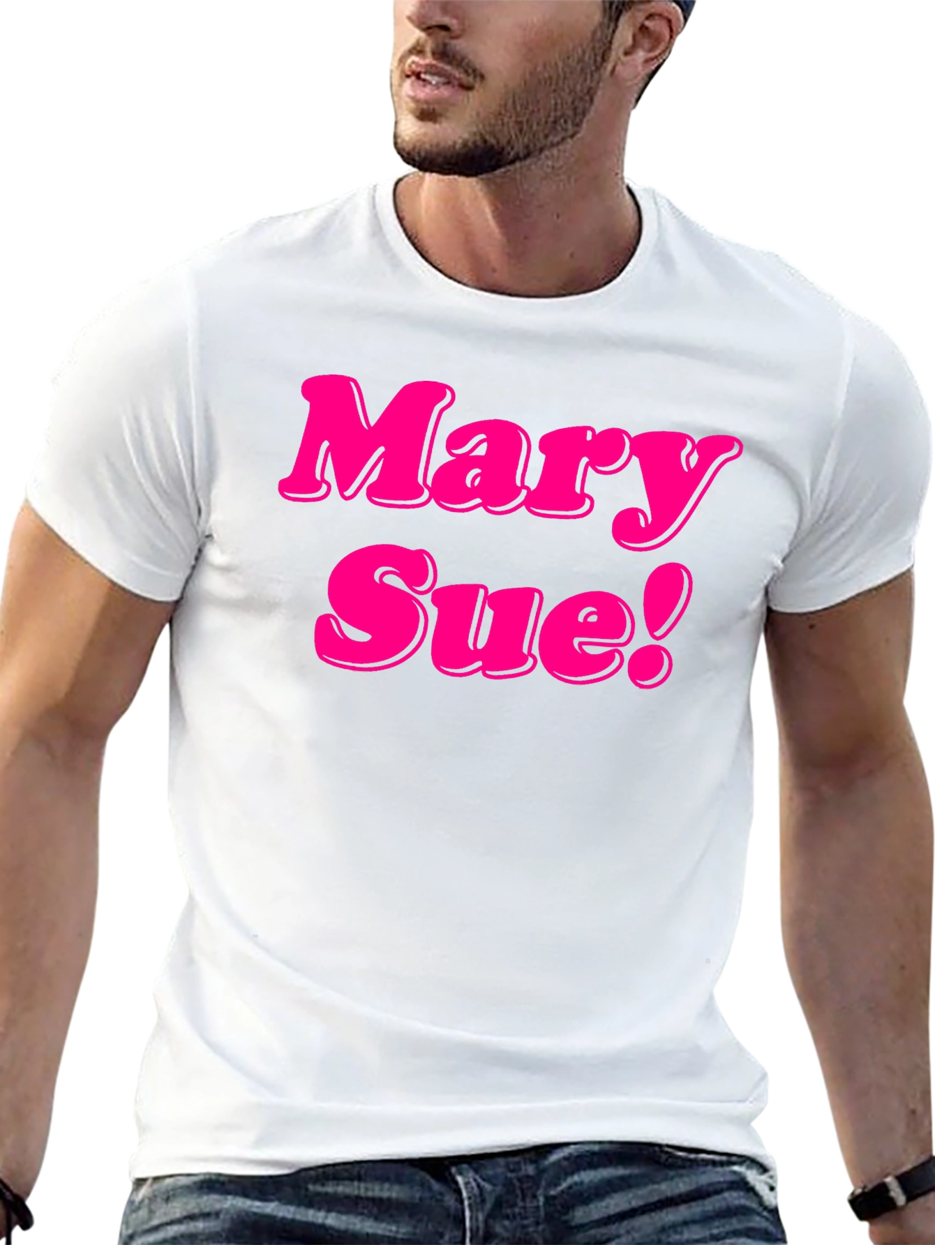 Black Mary Sue! Novelty Graphic Tee - Black Cotton T-Shirt view 13
