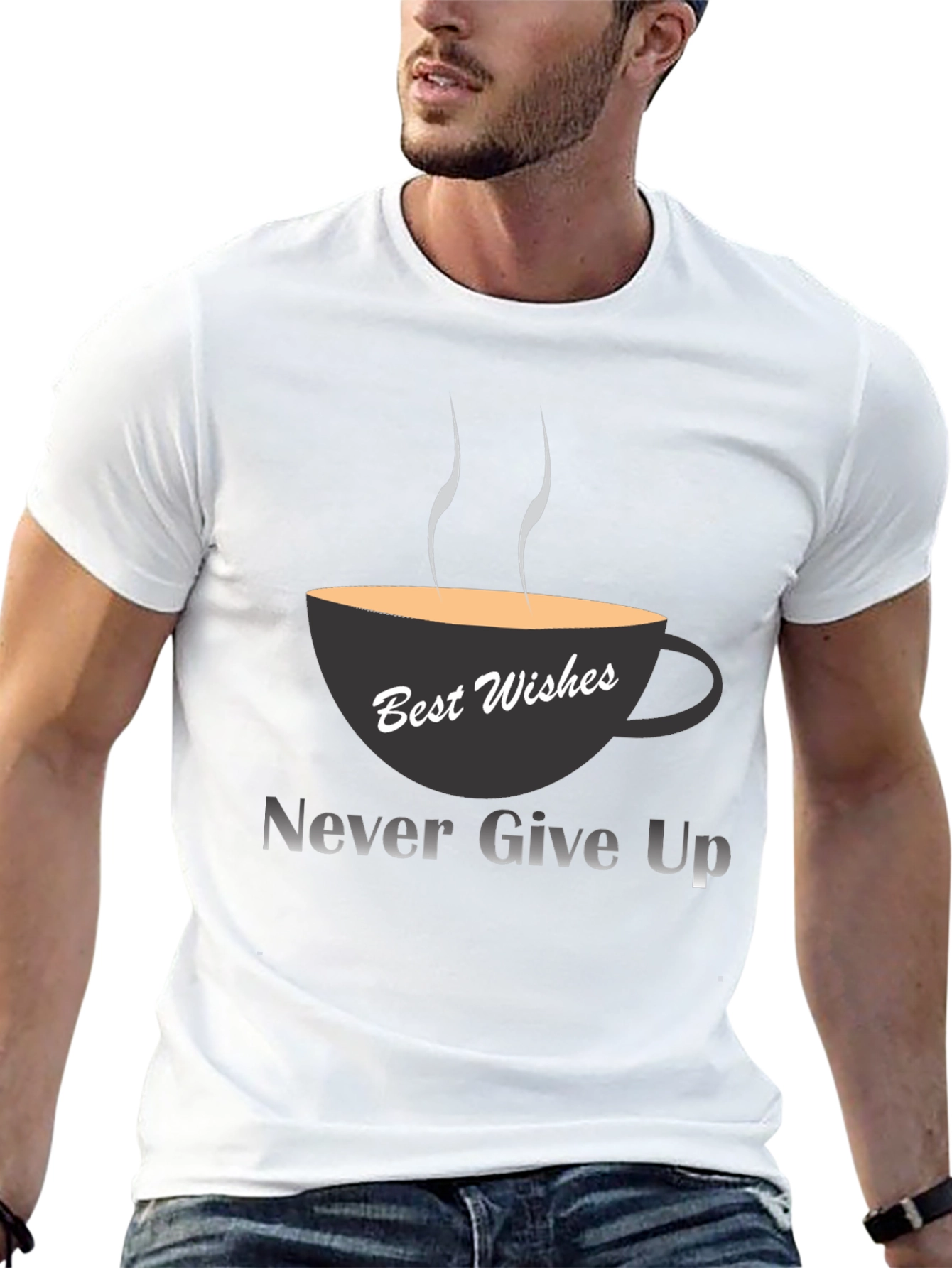 Black Best Wishes Tee: Never Give Up view 13