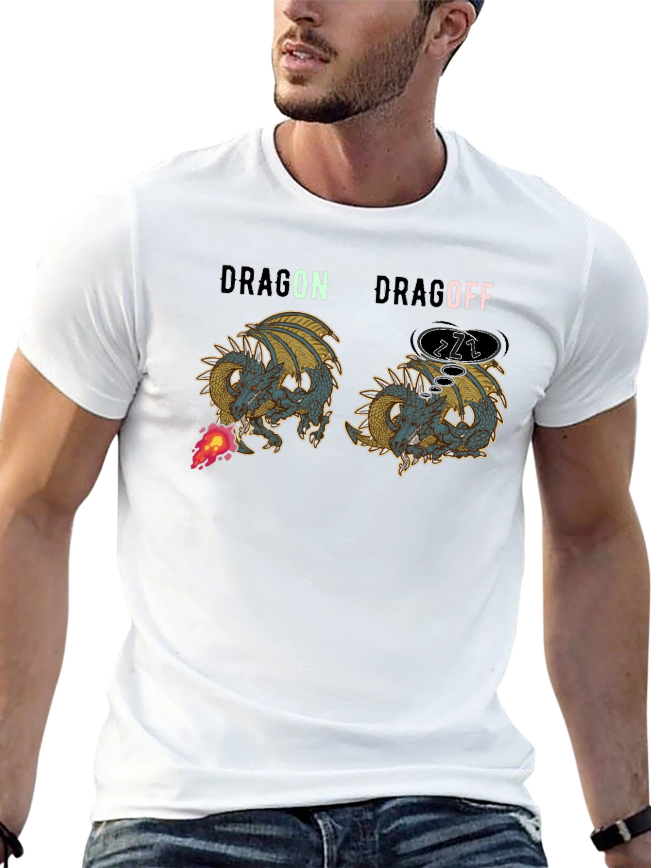 Black Dragon Drag Off Graphic T-Shirt view 13