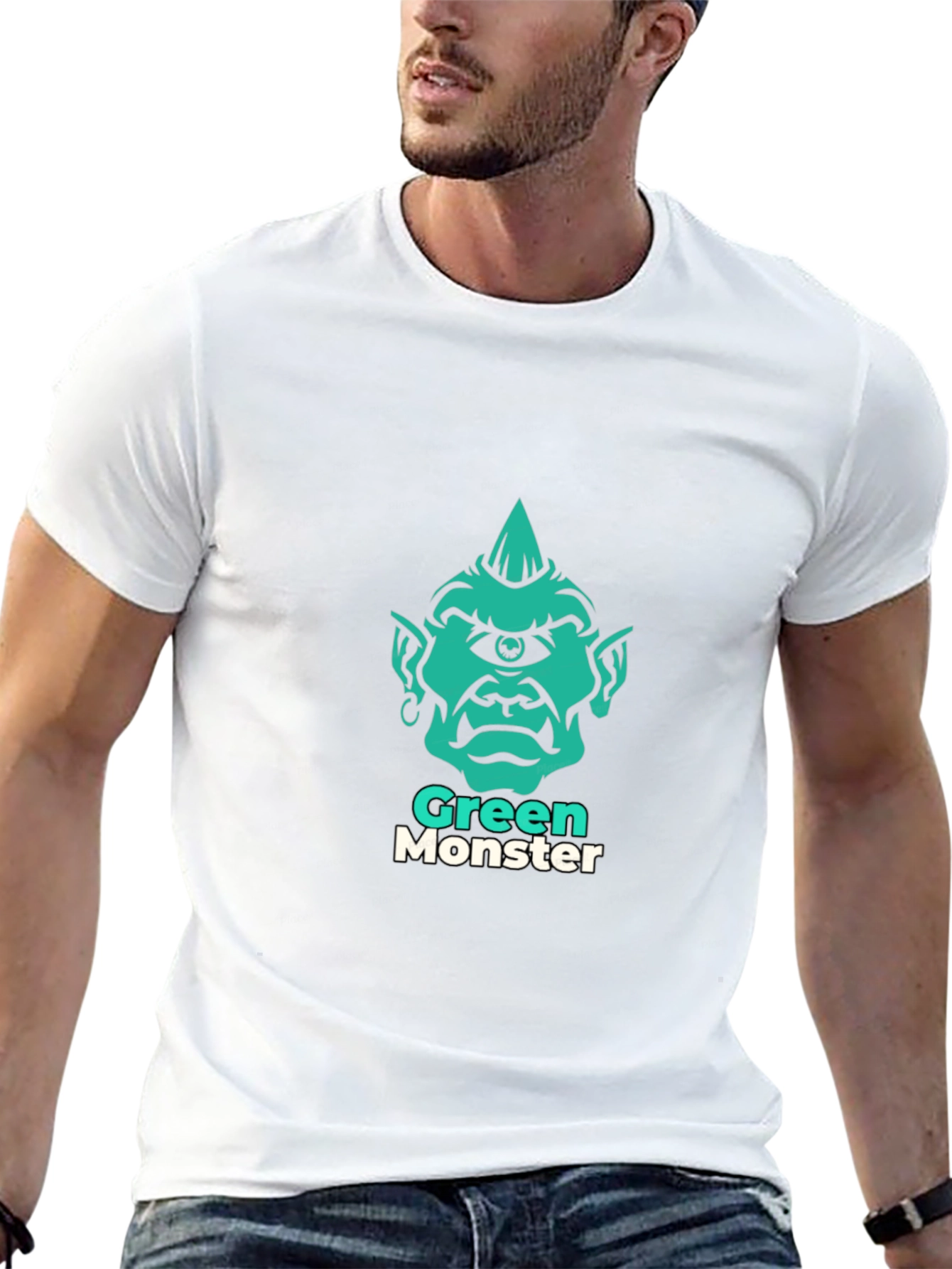 Black Green Monster Graphic Tee - Stylish Men's Black T-Shirt view 13