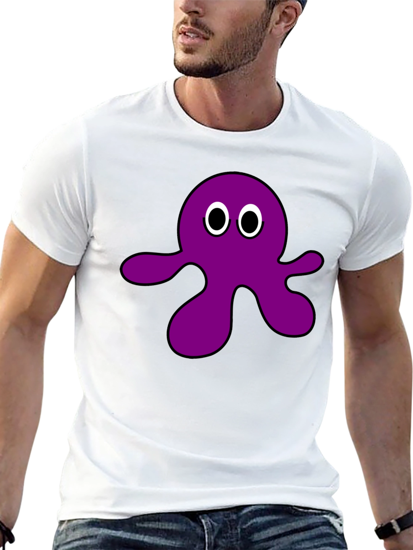 Black Purple Octopus Graphic Tee - Casual Comfort view 13