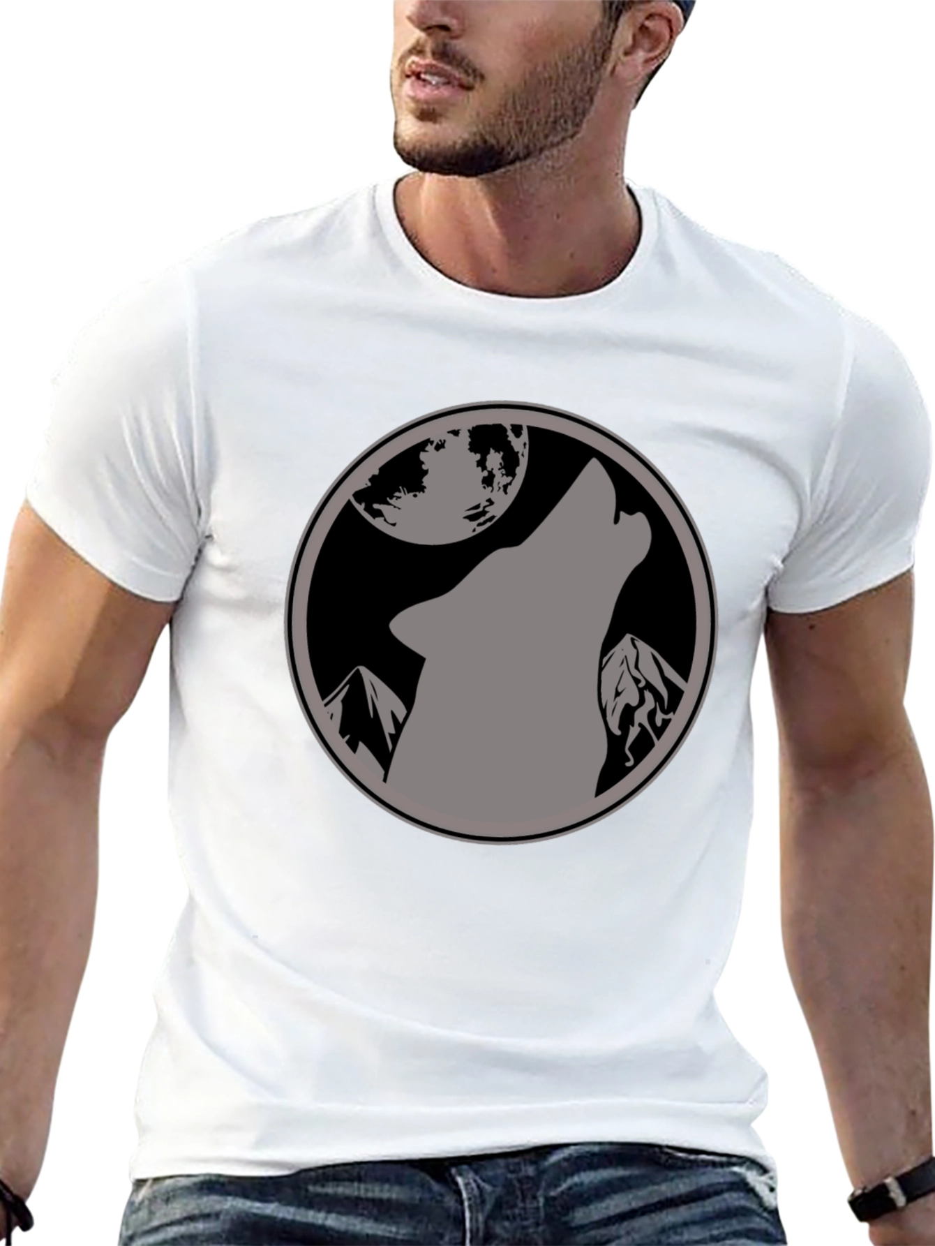 Black Wolf Moon Graphic T-Shirt - Black view 13