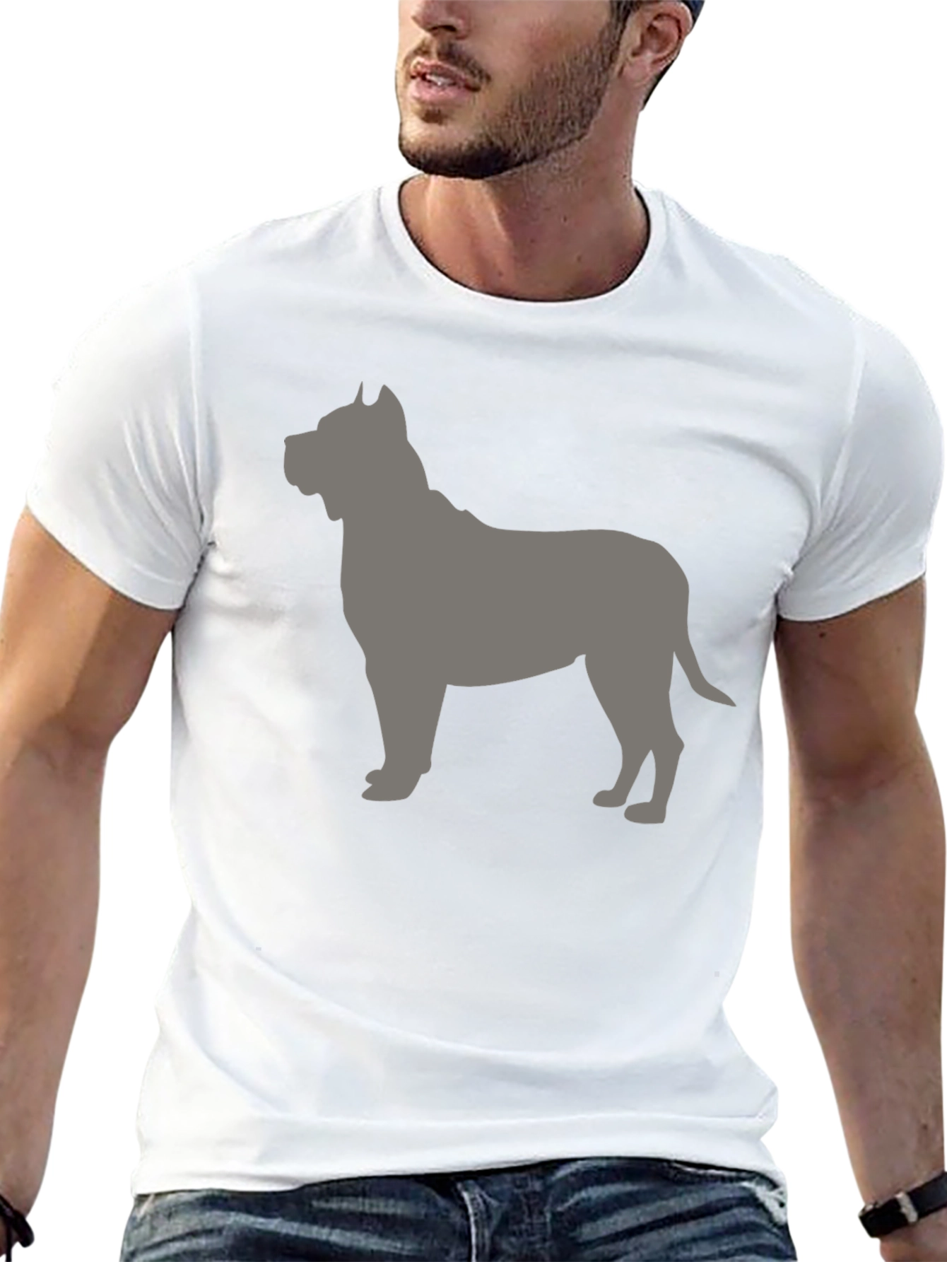 Black Pitbull Silhouette T-Shirt - Black view 13