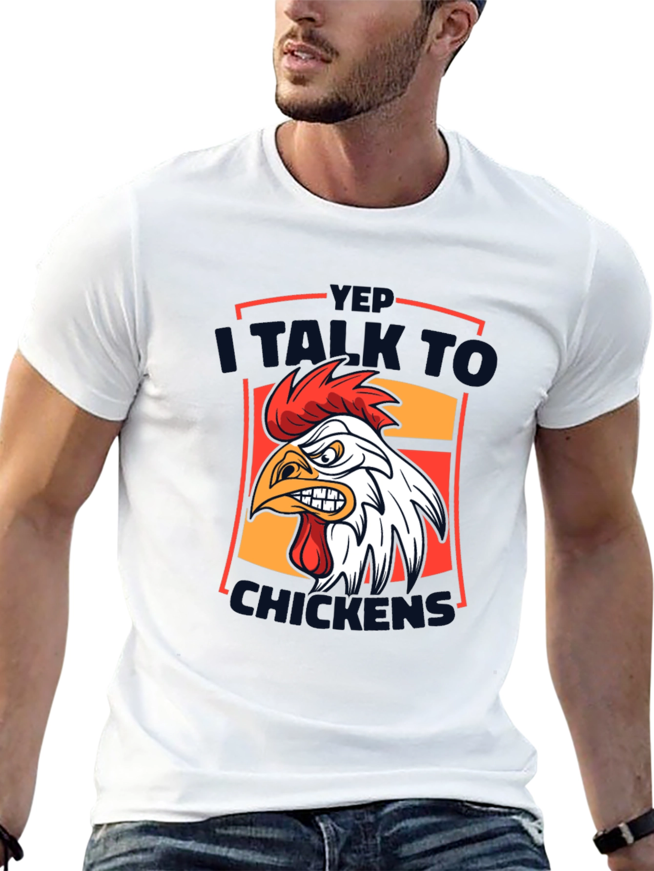 Black Funny Chicken T-Shirt - I Talk to Chickens Graphic Tee view 13