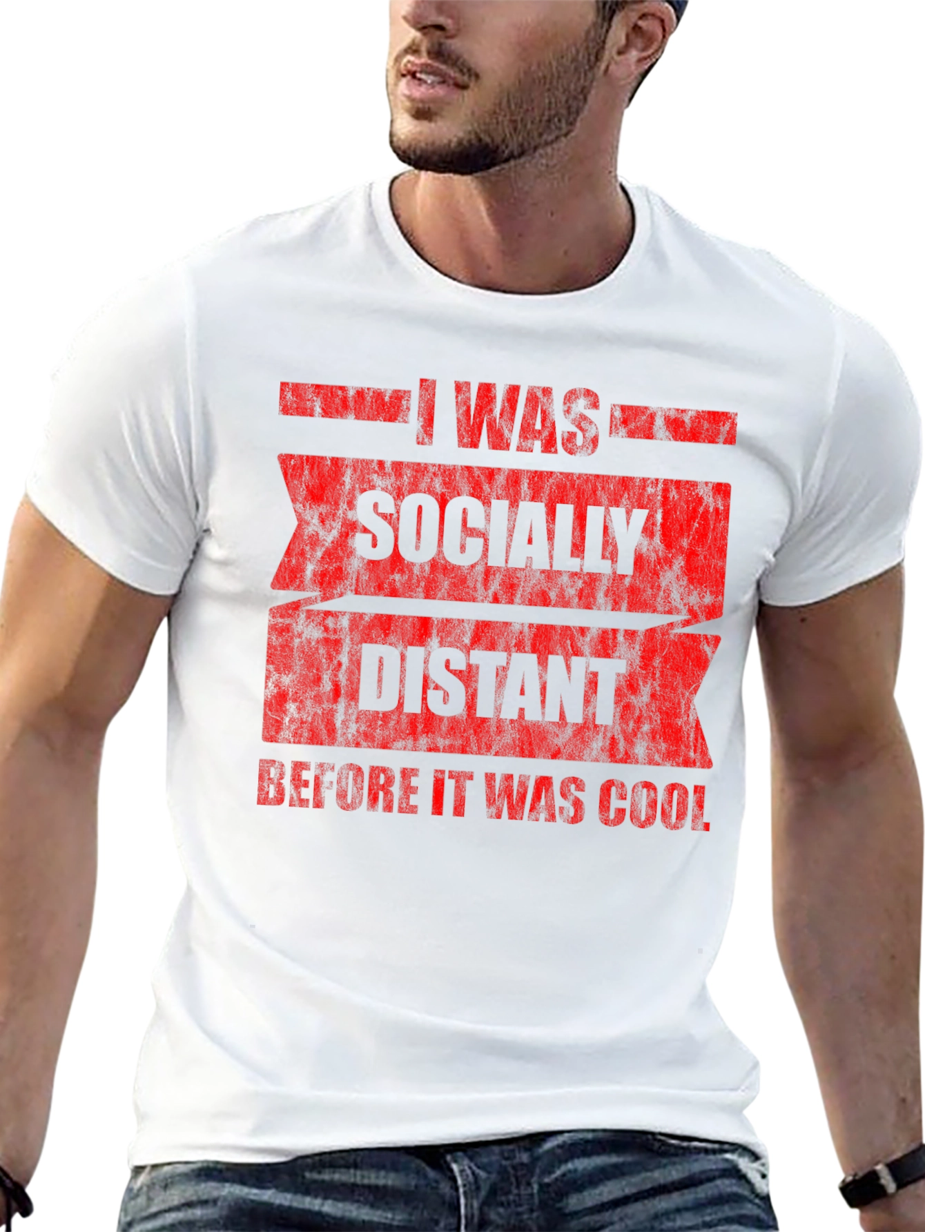 Black Socially Distant T-Shirt - Funny Slogan Tee view 13